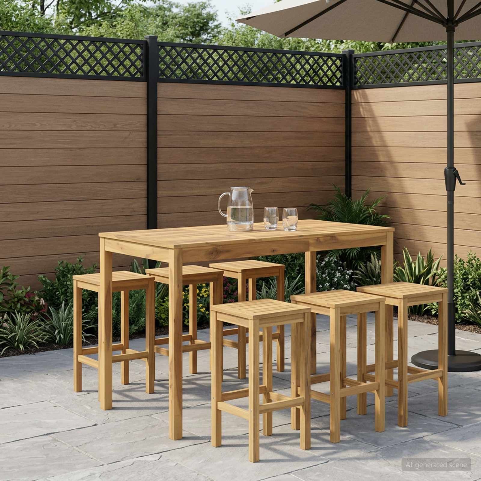Tavolo Bar da Giardino Sbiancato 141 x 80,5 x 105 cm