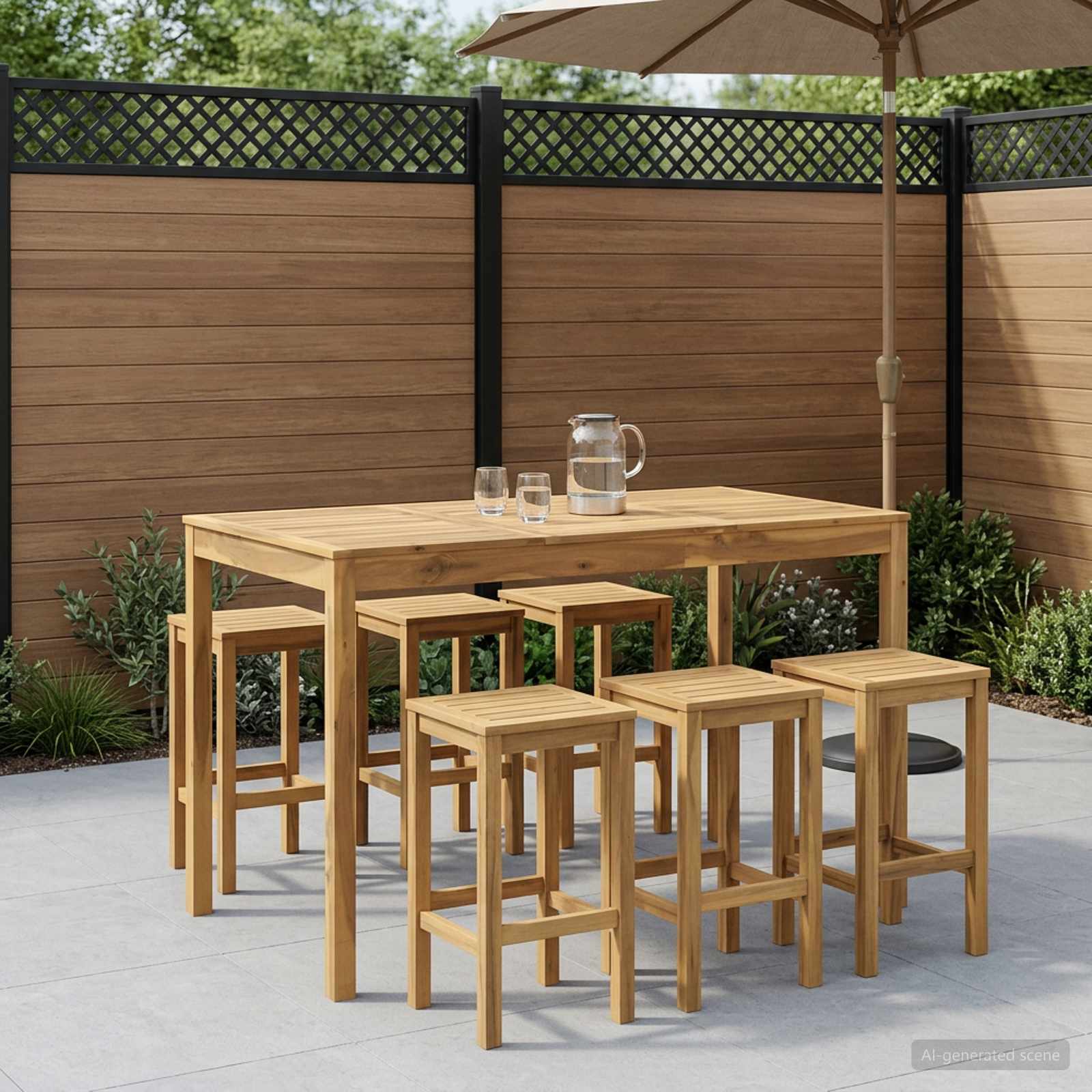 Tavolo Bar da Giardino Sbiancato 147 x 88,5 x 105 cm