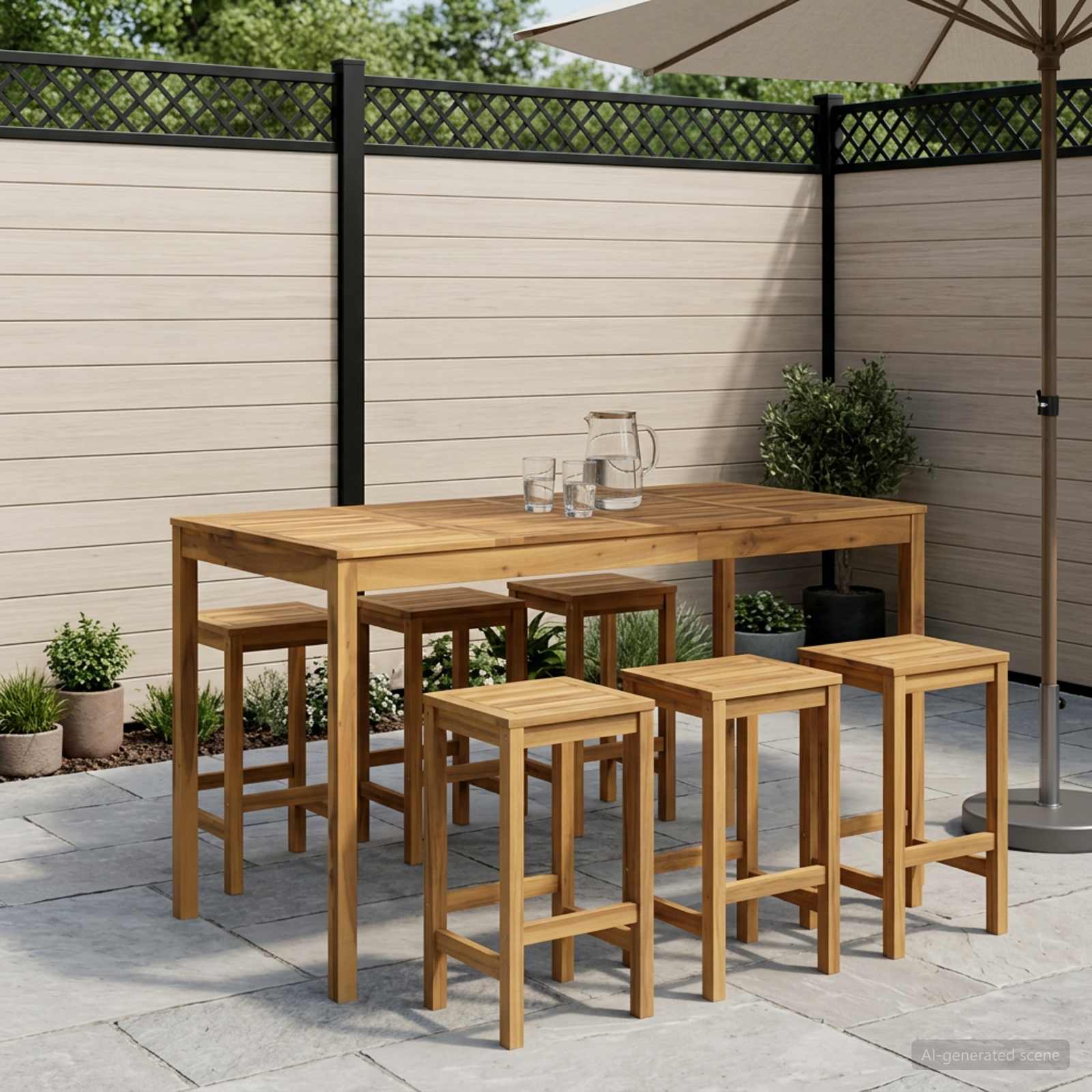Tavolo Bar da Giardino Sbiancato 180 x 88,5 x 105 cm