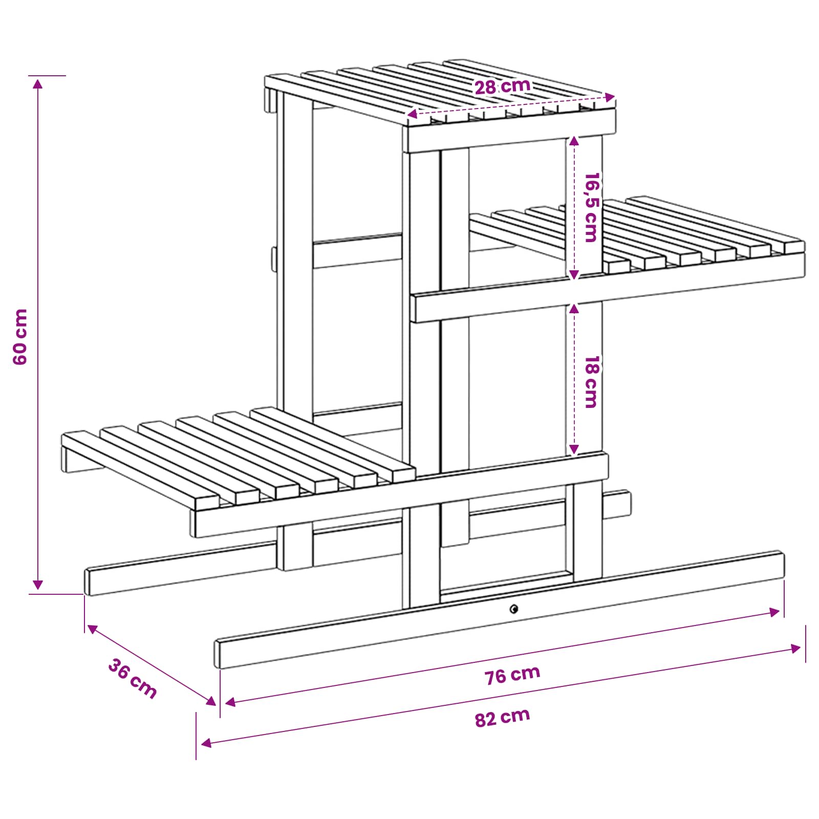 Supporto per piante Bianco 82 x 36 x 60 cm