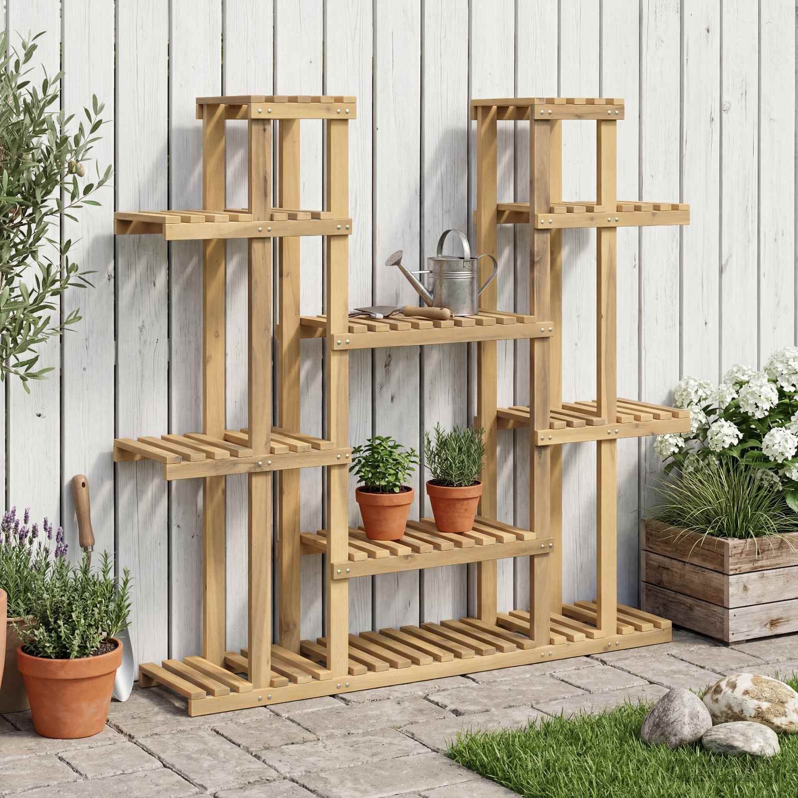 Supporto per piante Bianco 123 x 25 x 114,5 cm