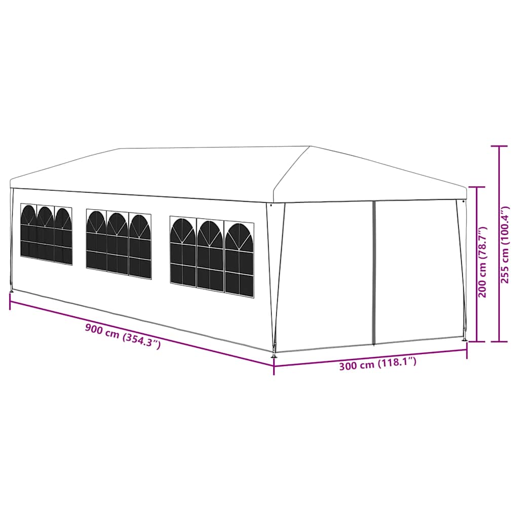 Tenda per Feste 3x9 m Blu