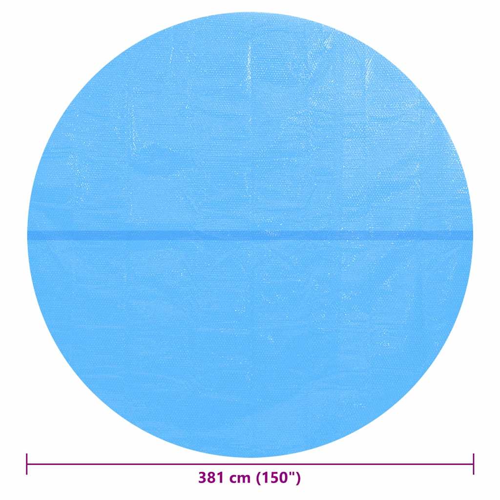 Pellicola Galleggiante Solare PE Rotonda 381 cm per Piscina Blu