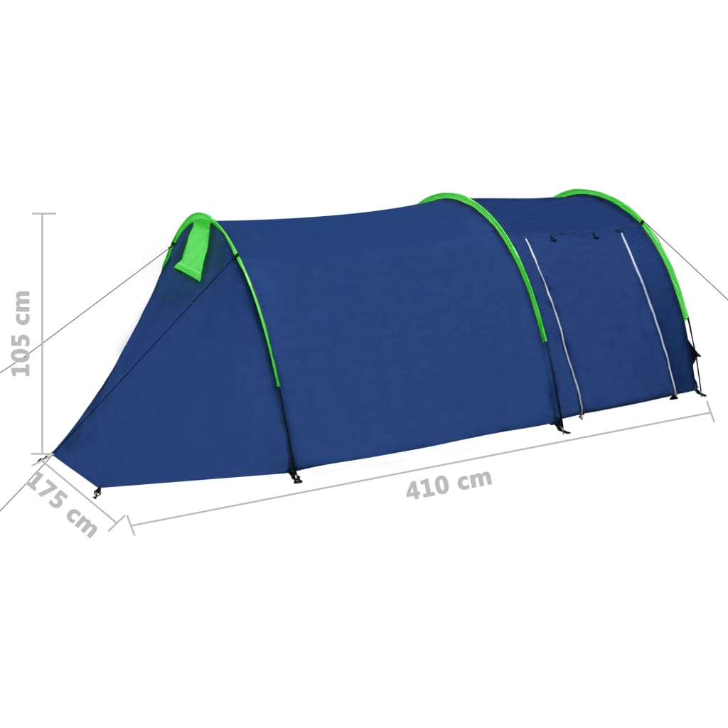 Tenda da Campeggio per 4 Persone Blu Marino/Verde