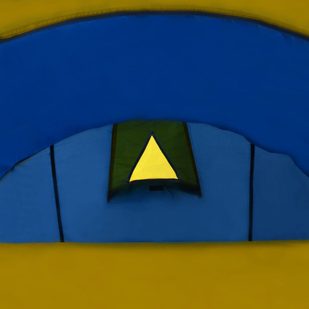 Tenda da Campeggio per 4 Persone Blu Marino/Giallo
