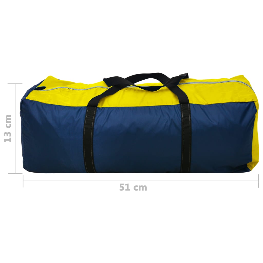 Tenda da Campeggio per 4 Persone Blu Marino/Giallo