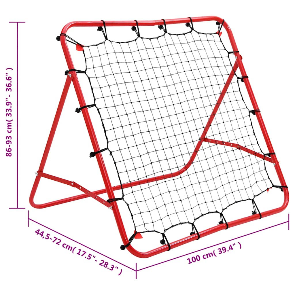 Rete a Rimbalzo da Calcio Regolabile 100 x 100 cm