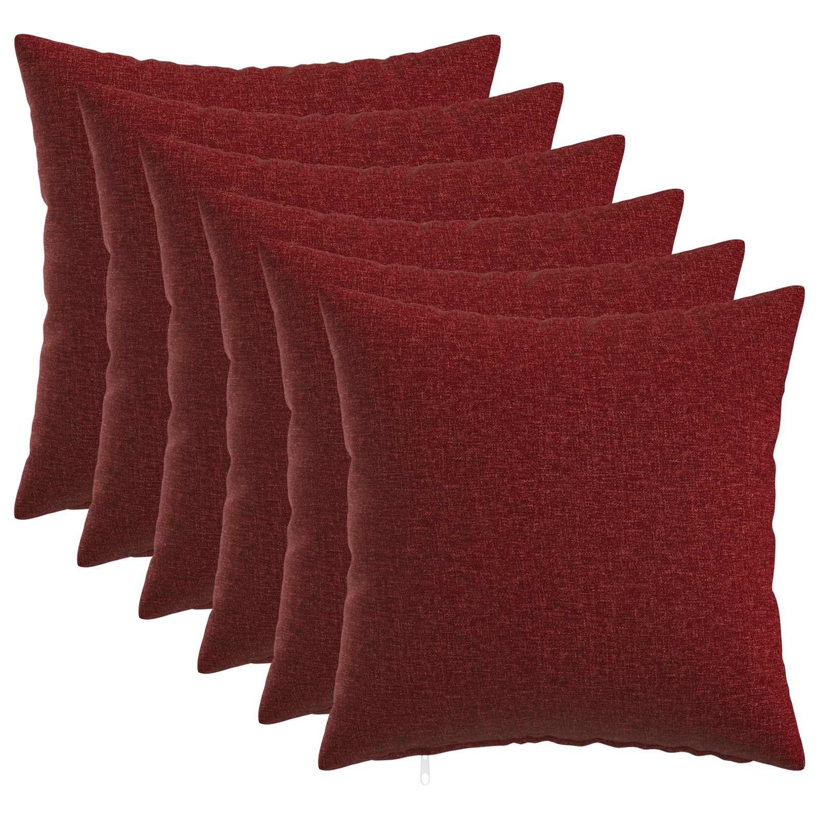 Federa 6 pz HEERLEN Rosso Vino 30 x 30 cm Tessuto