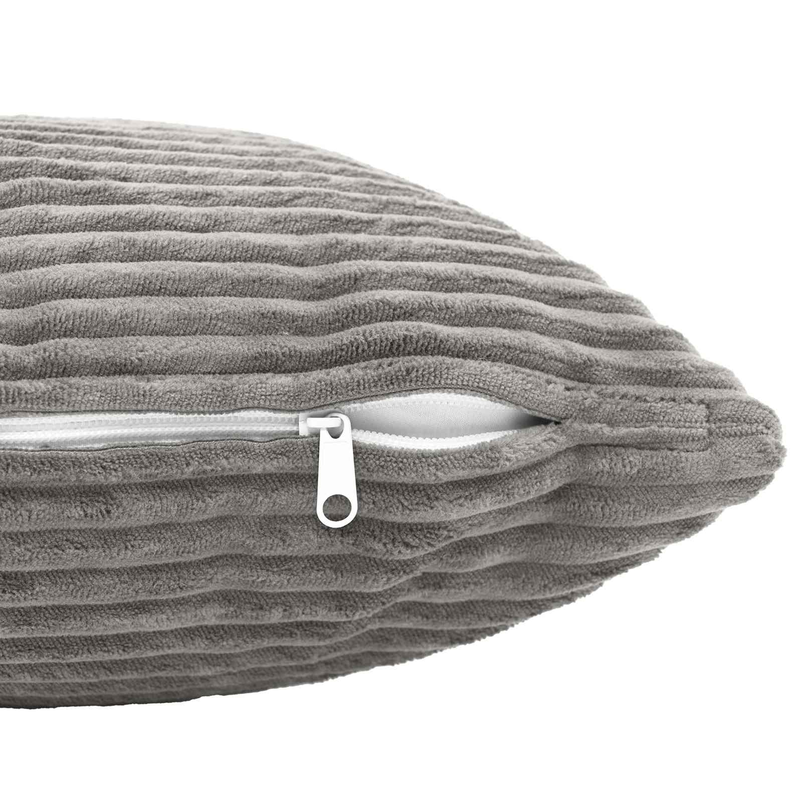 Federa 6 pcs HEERLEN Grigio Chiaro 30 x 30 cm corduroy