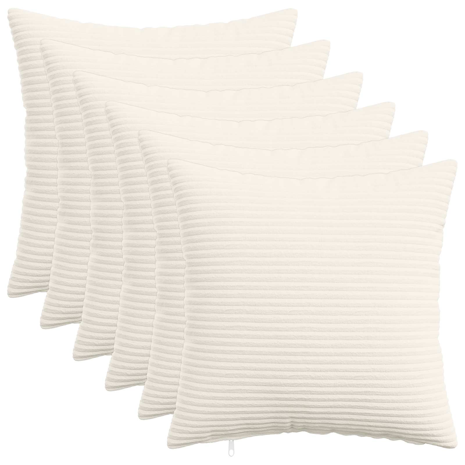 Federa 6 pcs HEERLEN Crema 30 x 30 cm corduroy