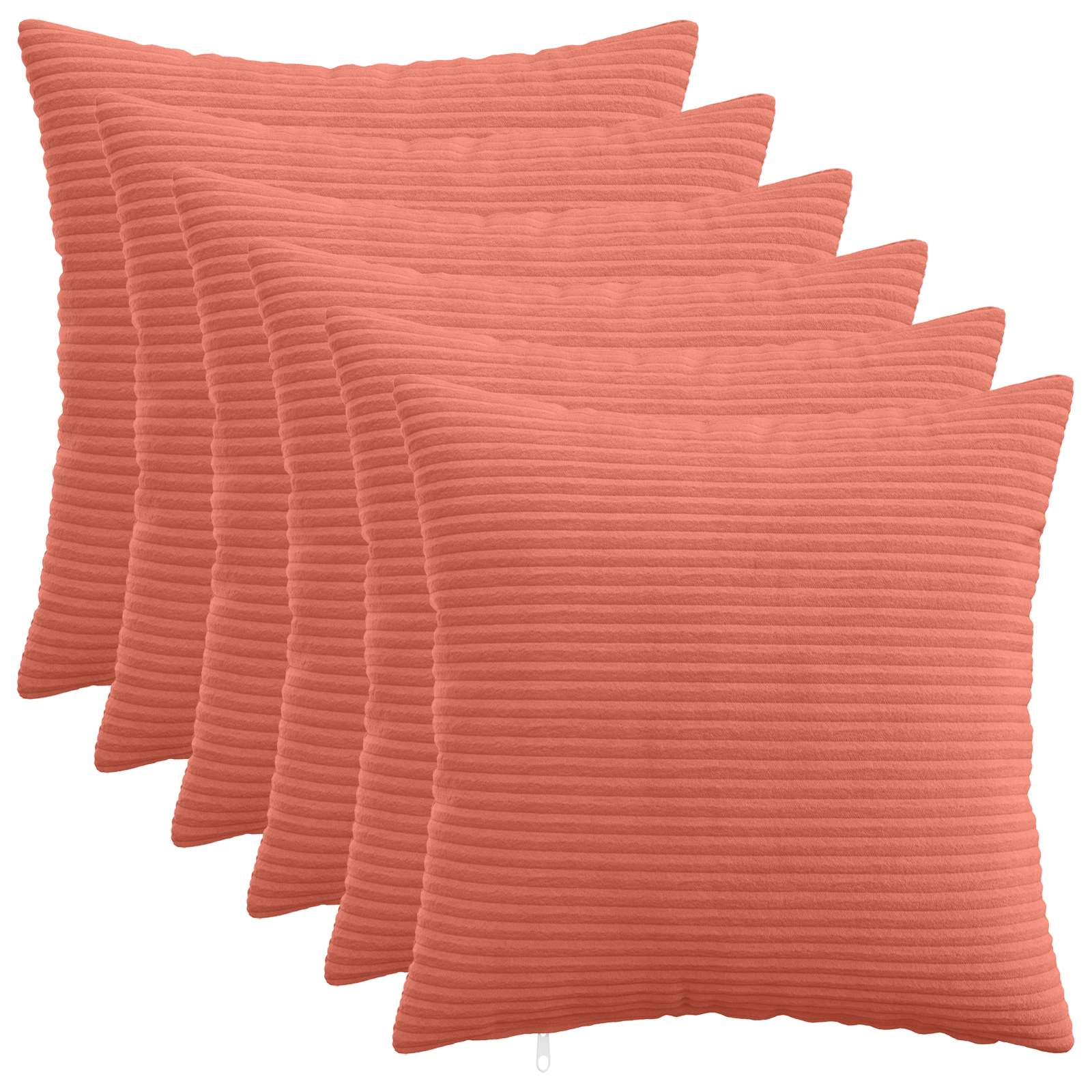 Federa 6 pcs HEERLEN Rosso Arancio 30 x 30 cm corduroy