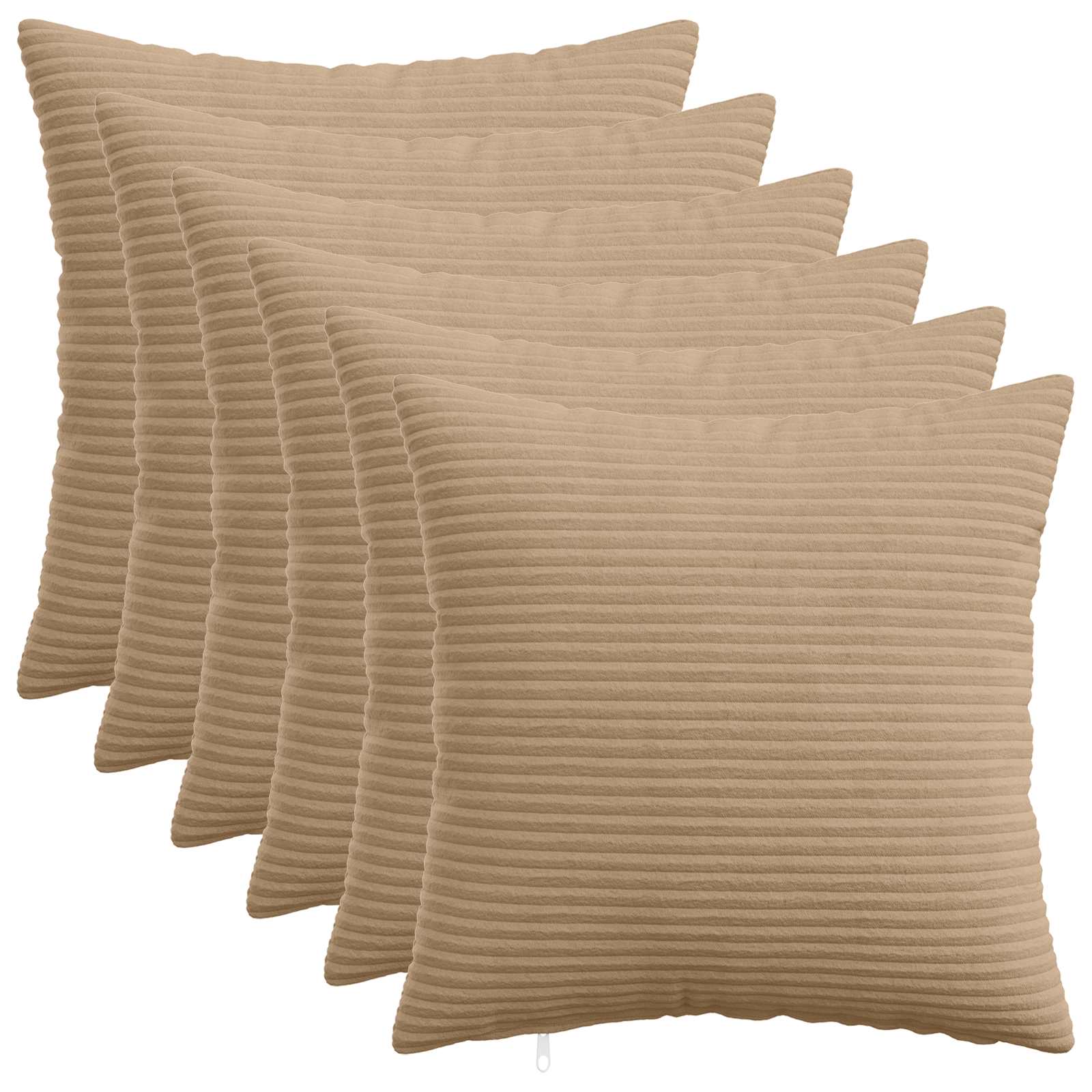 Federa 6 pcs HEERLEN Marrone 30 x 30 cm corduroy