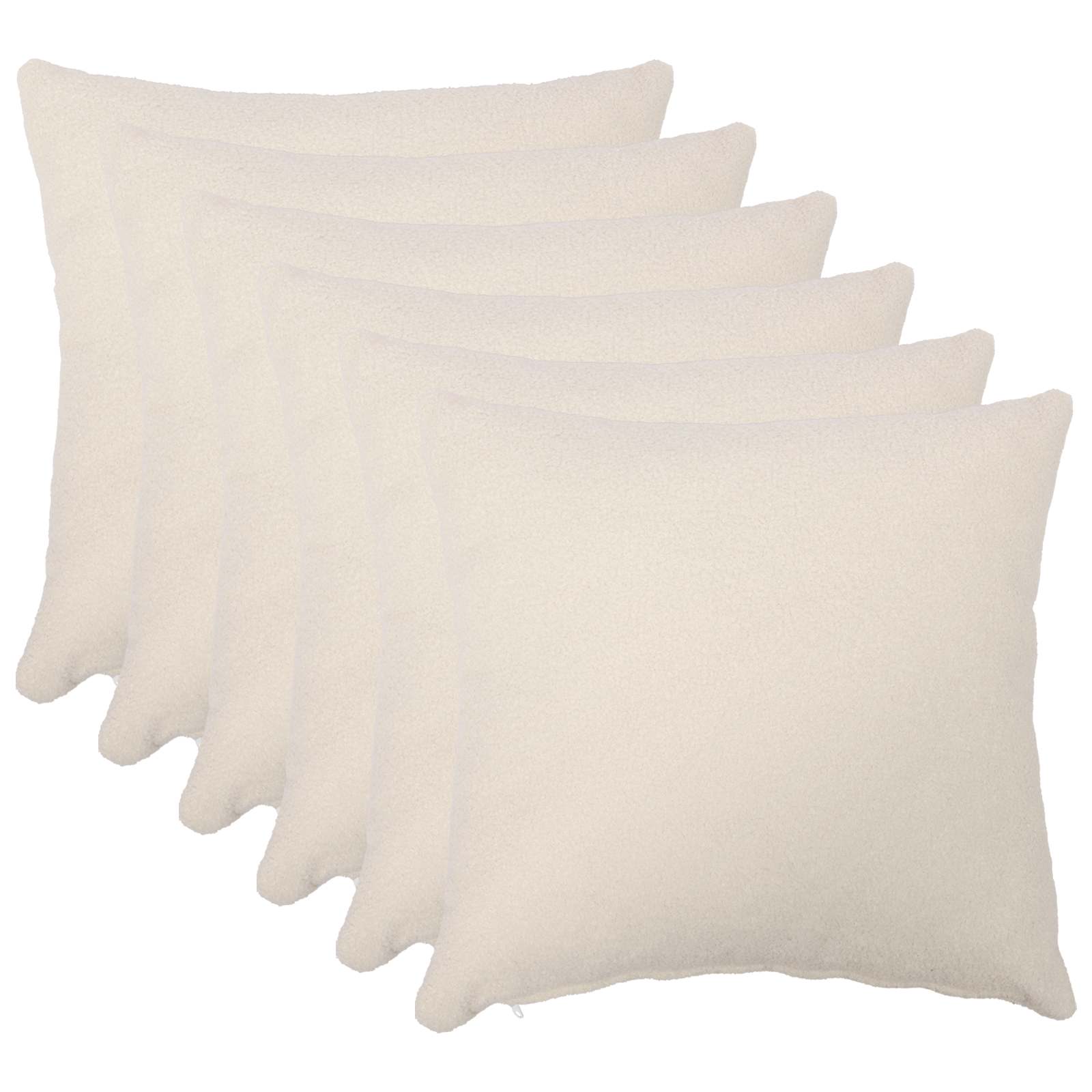 Federa 6 pcs HEERLEN Crema 30 x 30 cm Bouclé