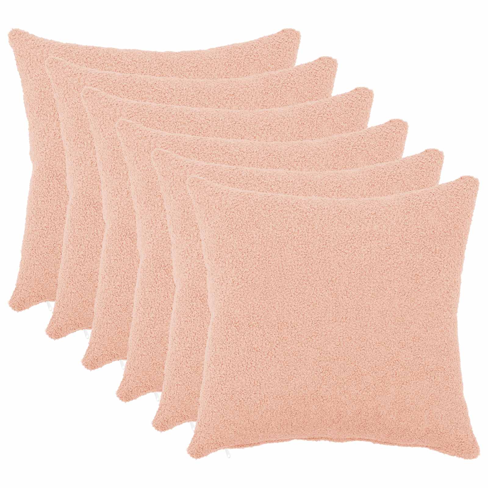 Federa 6 pcs HEERLEN Rosa 30 x 30 cm Bouclé