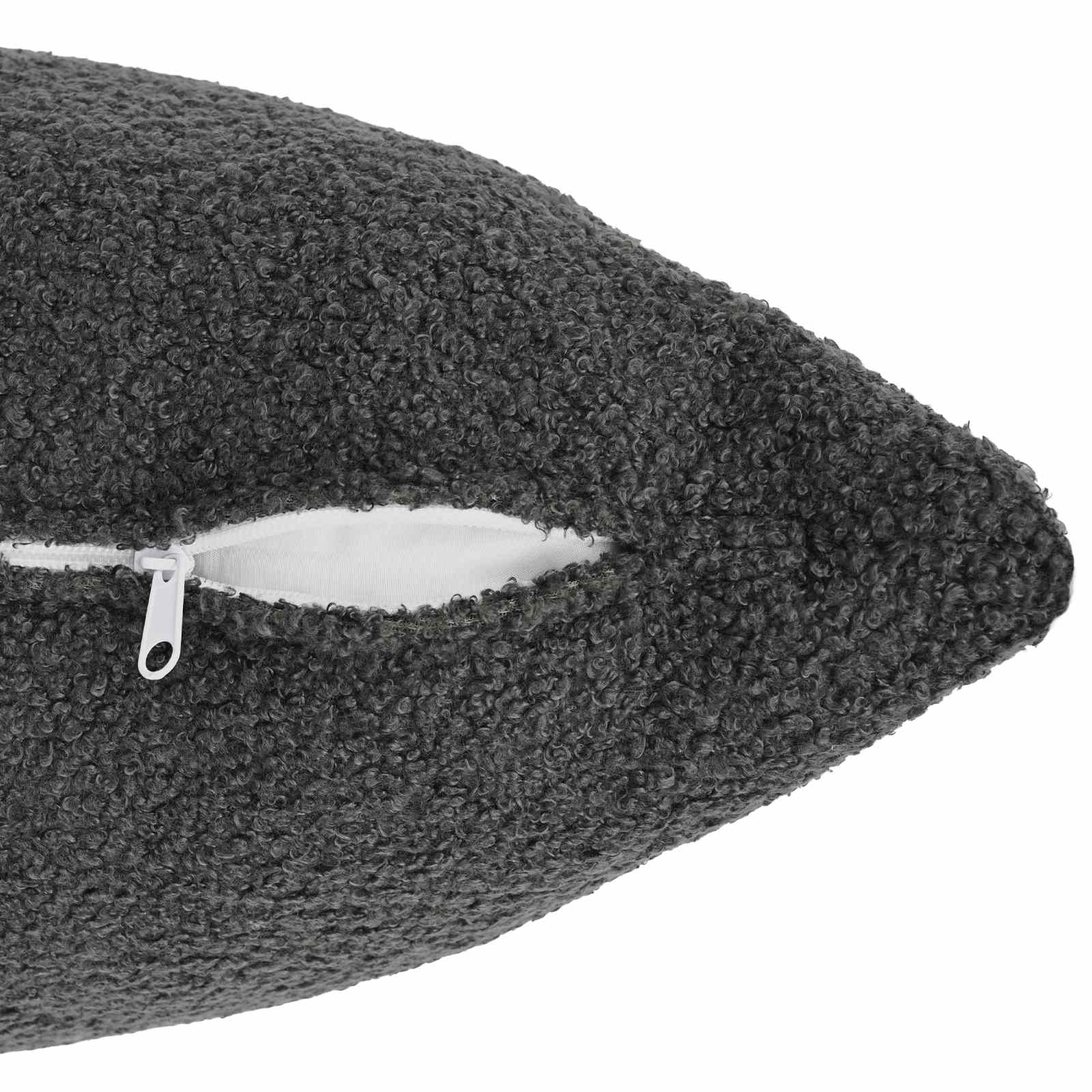 Federa 6 pcs HEERLEN Grigio Scuro 30 x 30 cm Bouclé