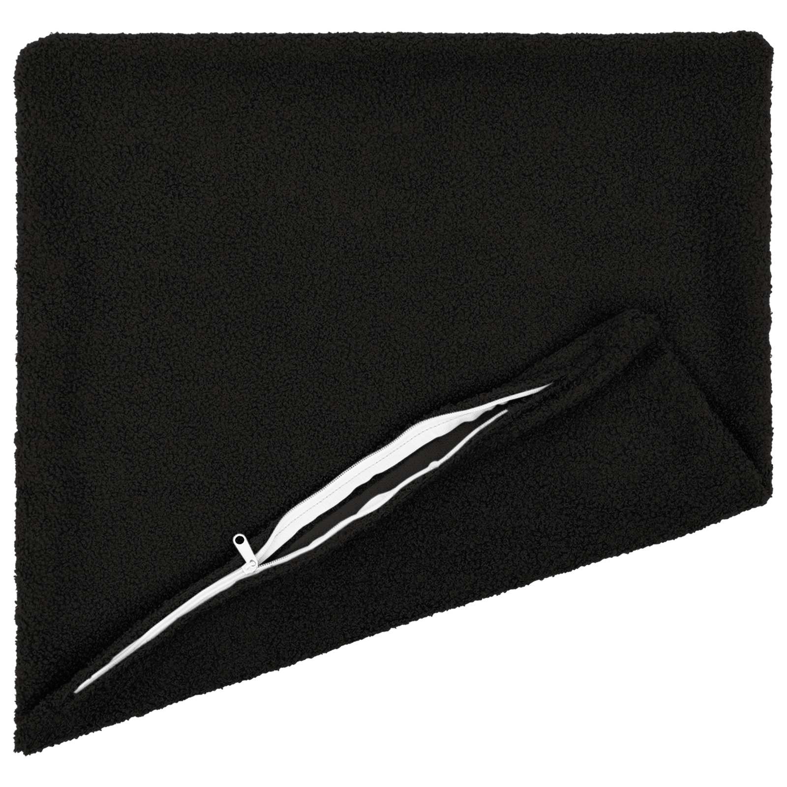 Federa 6 pcs HEERLEN Nero 30 x 30 cm Bouclé