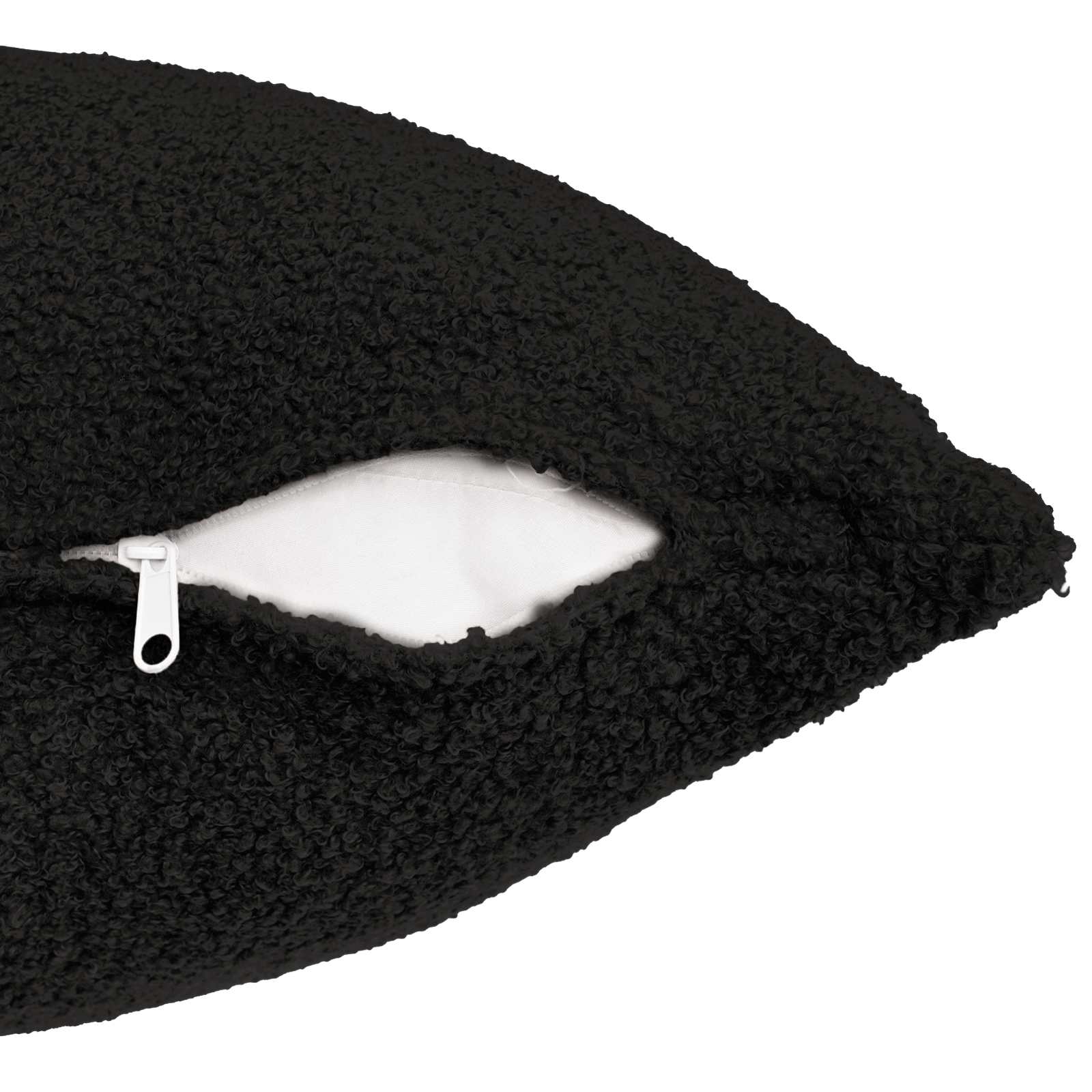 Federa 6 pcs HEERLEN Nero 30 x 30 cm Bouclé