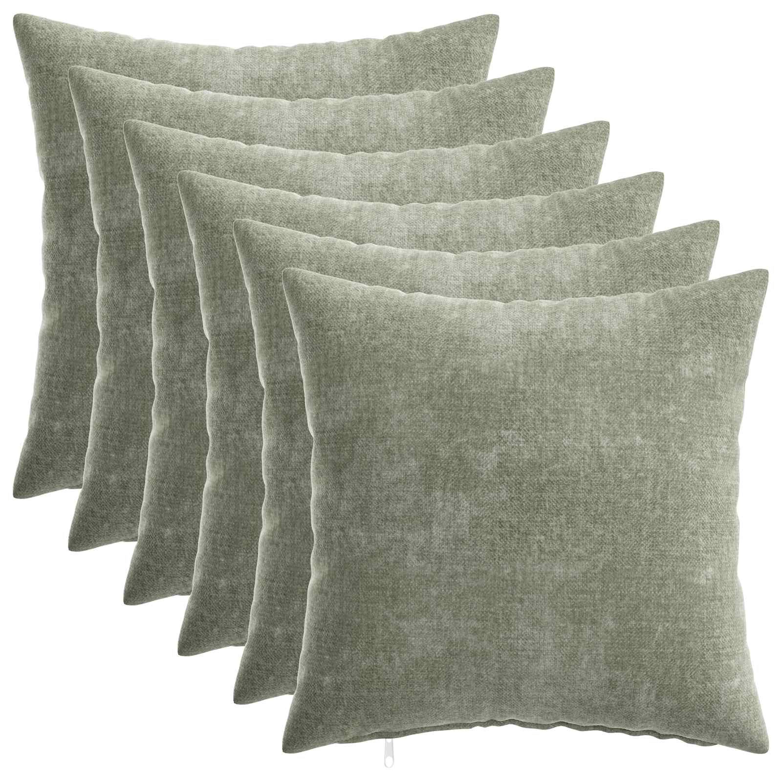 Federa 6 pz HEERLEN Verde 30 x 30 cm Tessuto Chenille