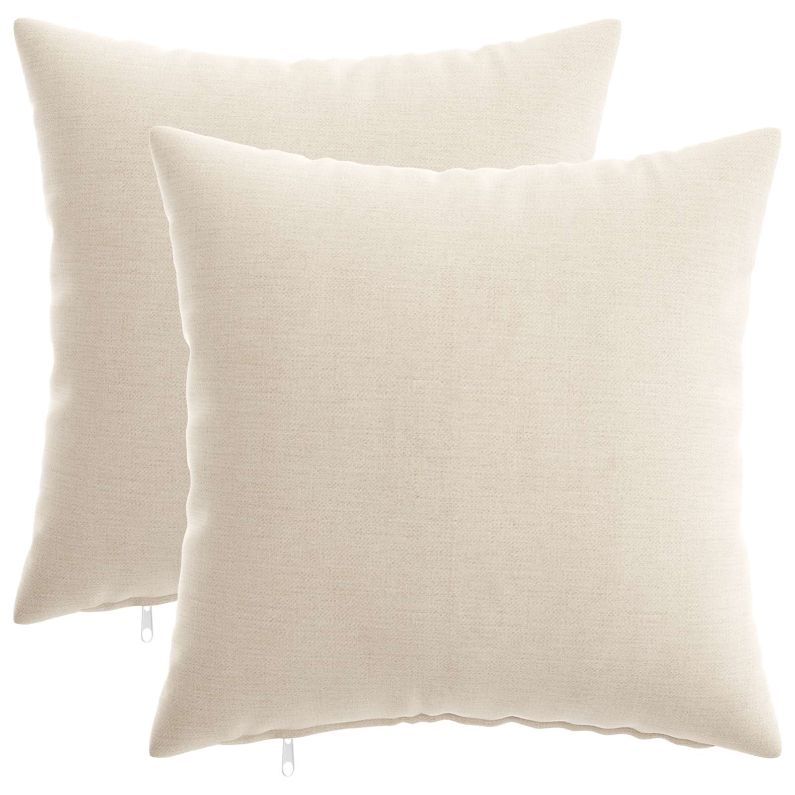 Federa 2 pz HEERLEN Crema 30 x 30 cm Tessuto Chenille