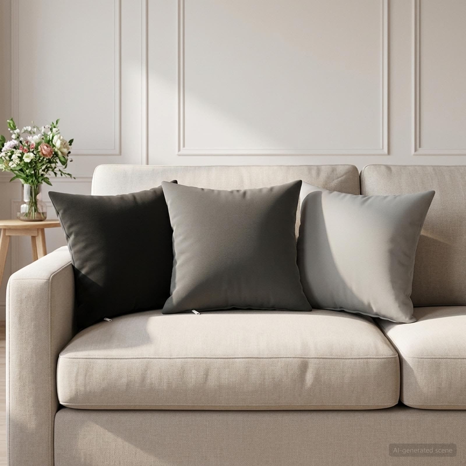 Federa 6 pcs HEERLEN Antracite 30 x 30 cm Poliestere