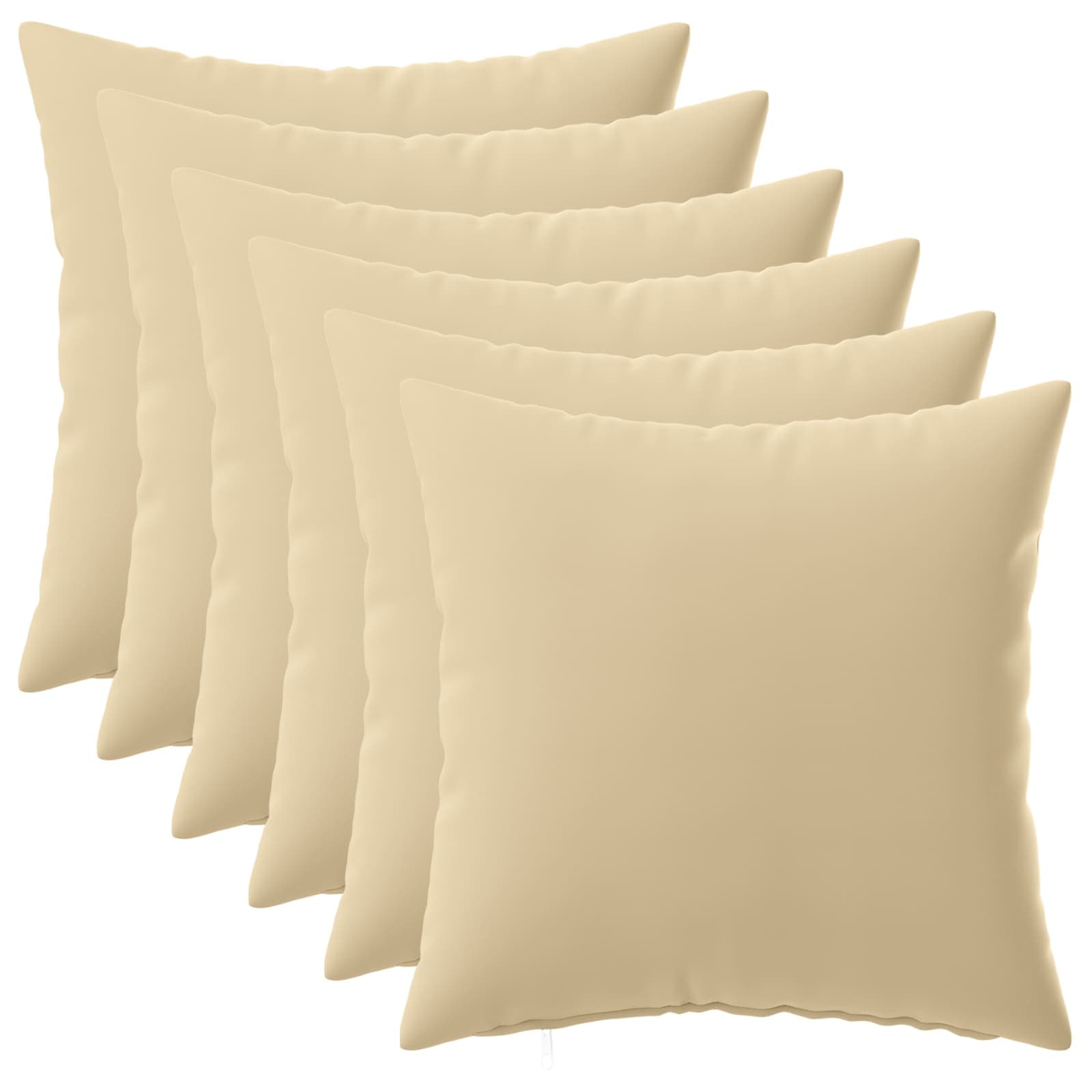 Federa 6 pcs HEERLEN Beige 30 x 30 cm Poliestere