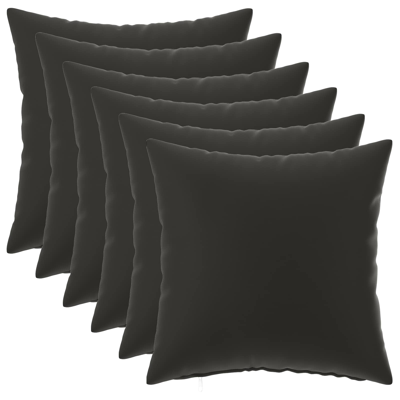 Federa 6 pcs HEERLEN Nero 30 x 30 cm Poliestere