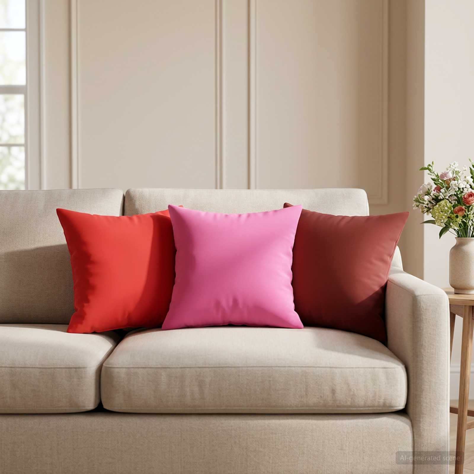 Federa 6 pcs HEERLEN Rosso 30 x 30 cm Poliestere