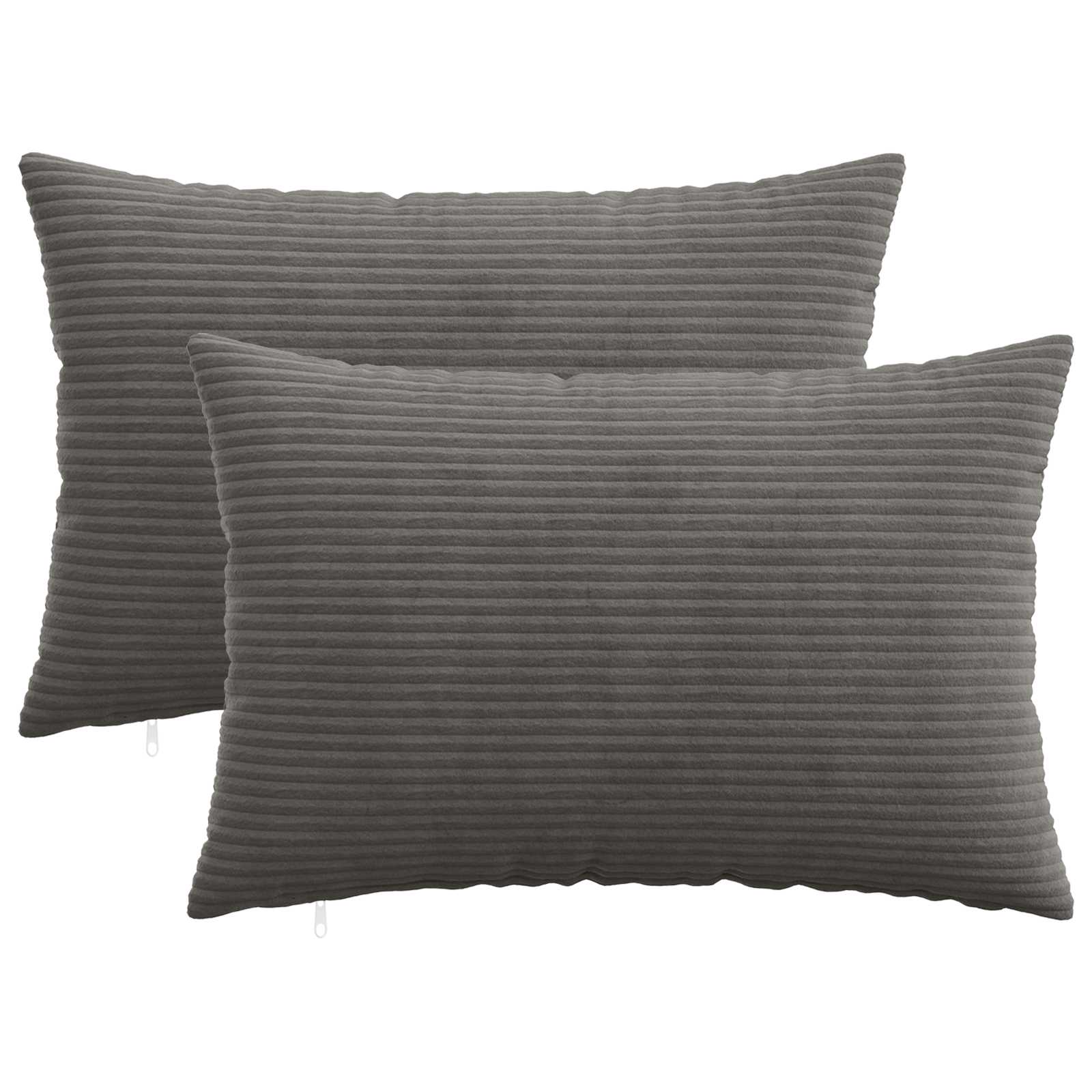 Federa 2 pcs HEERLEN Grigio Scuro 30 x 50 cm corduroy