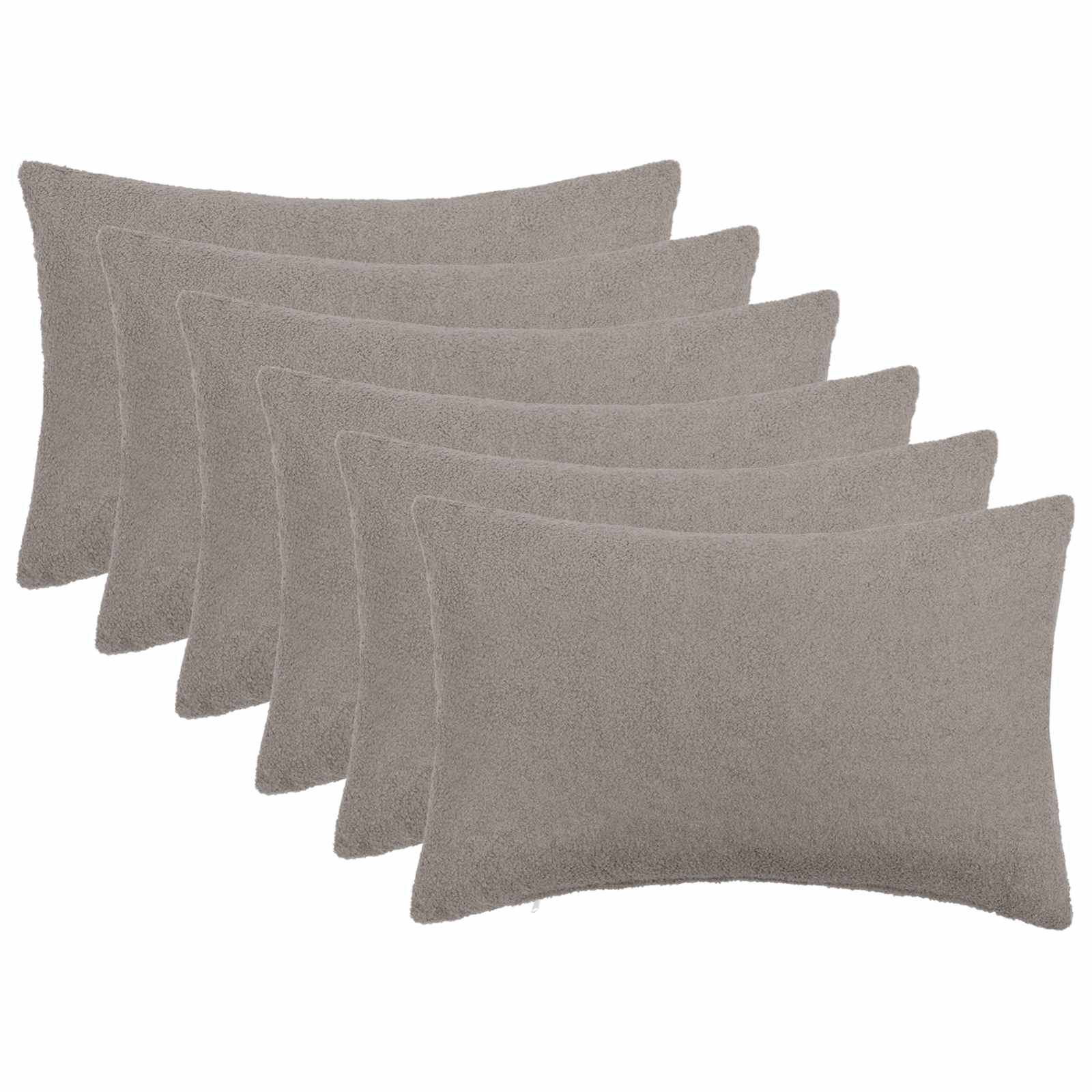 Federa 6 pcs HEERLEN Grigio Chiaro 30 x 50 cm Bouclé