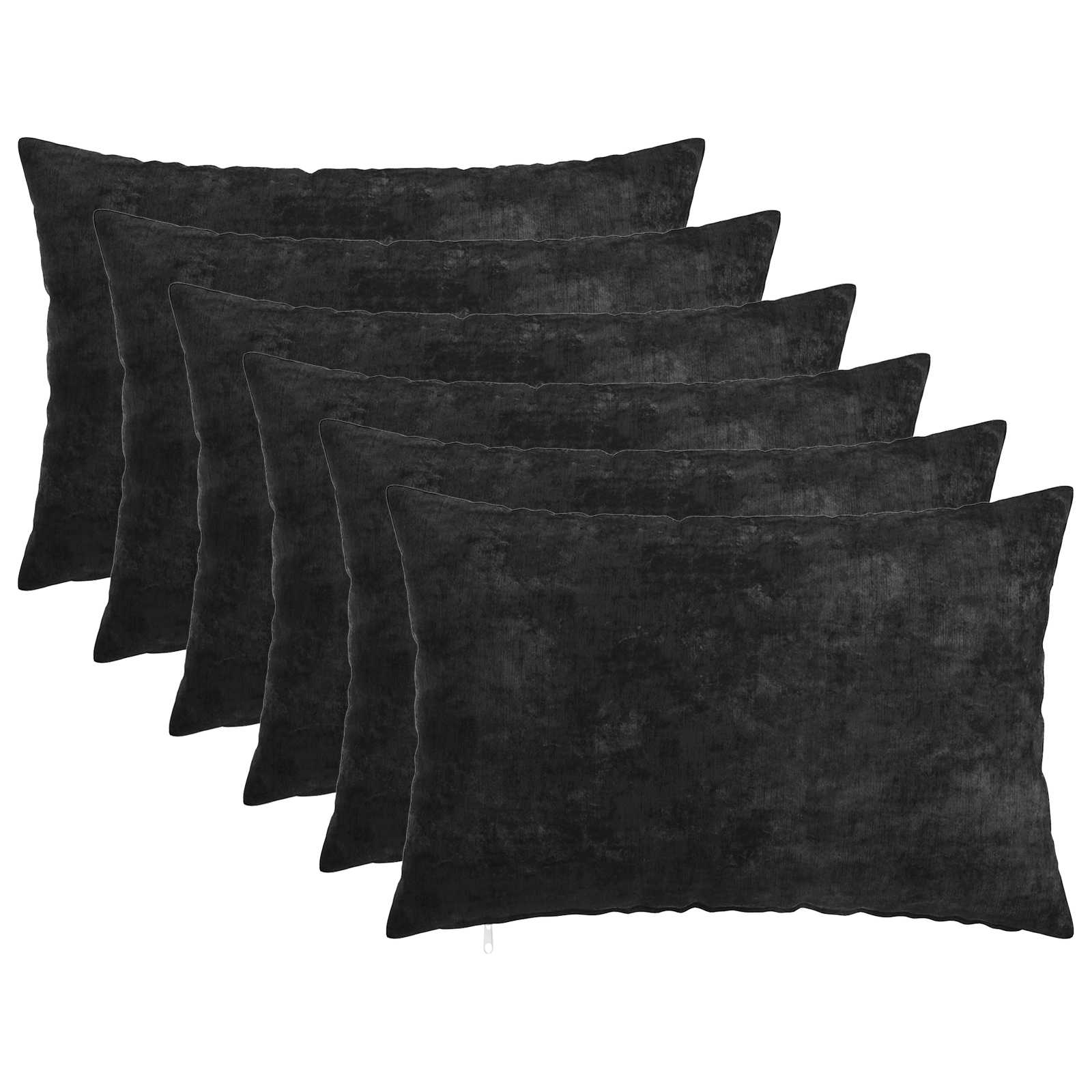 Federa 6 pz HEERLEN Antracite 30 x 50 cm Tessuto Chenille