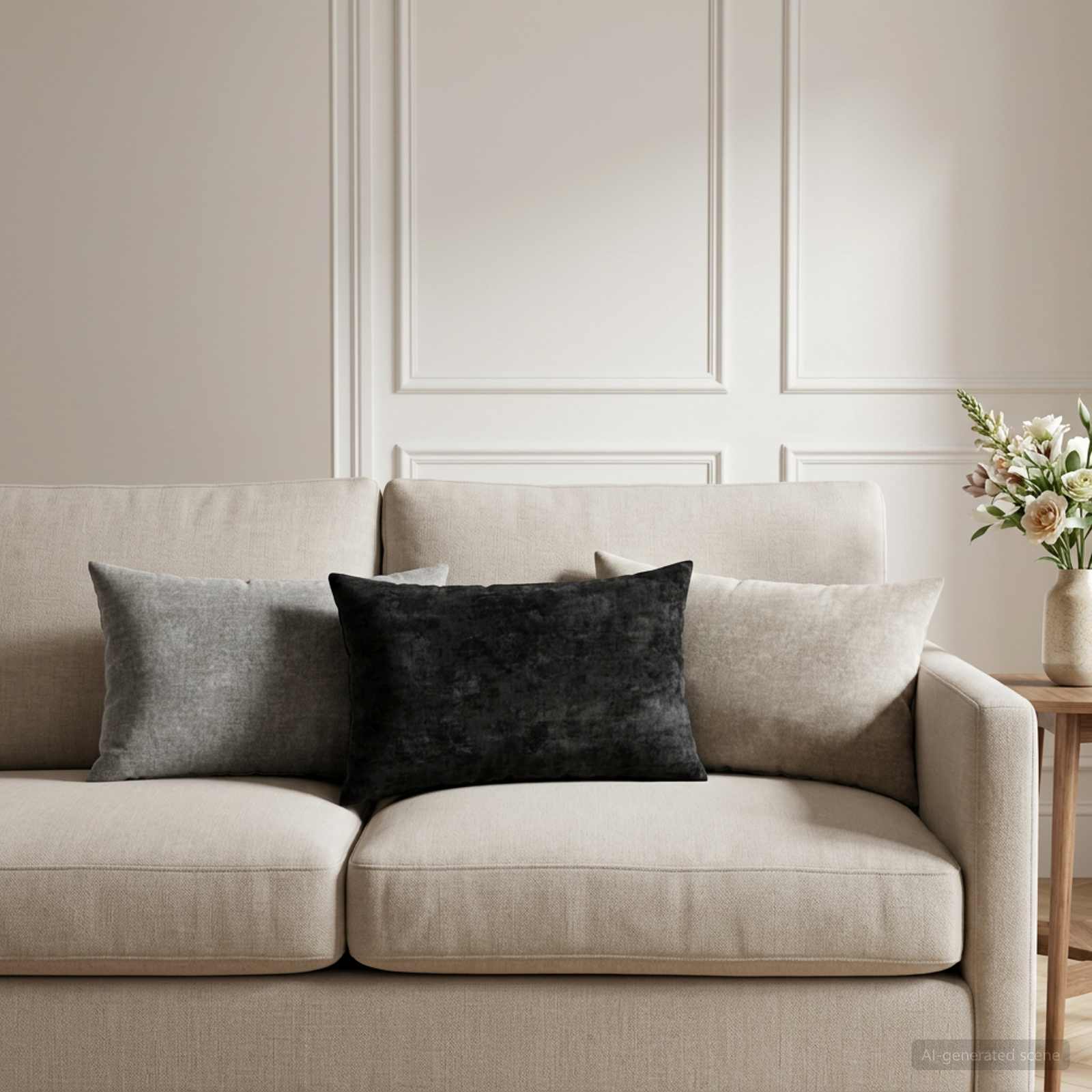 Federa 6 pz HEERLEN Grigio Scuro 30 x 50 cm Tessuto Chenille