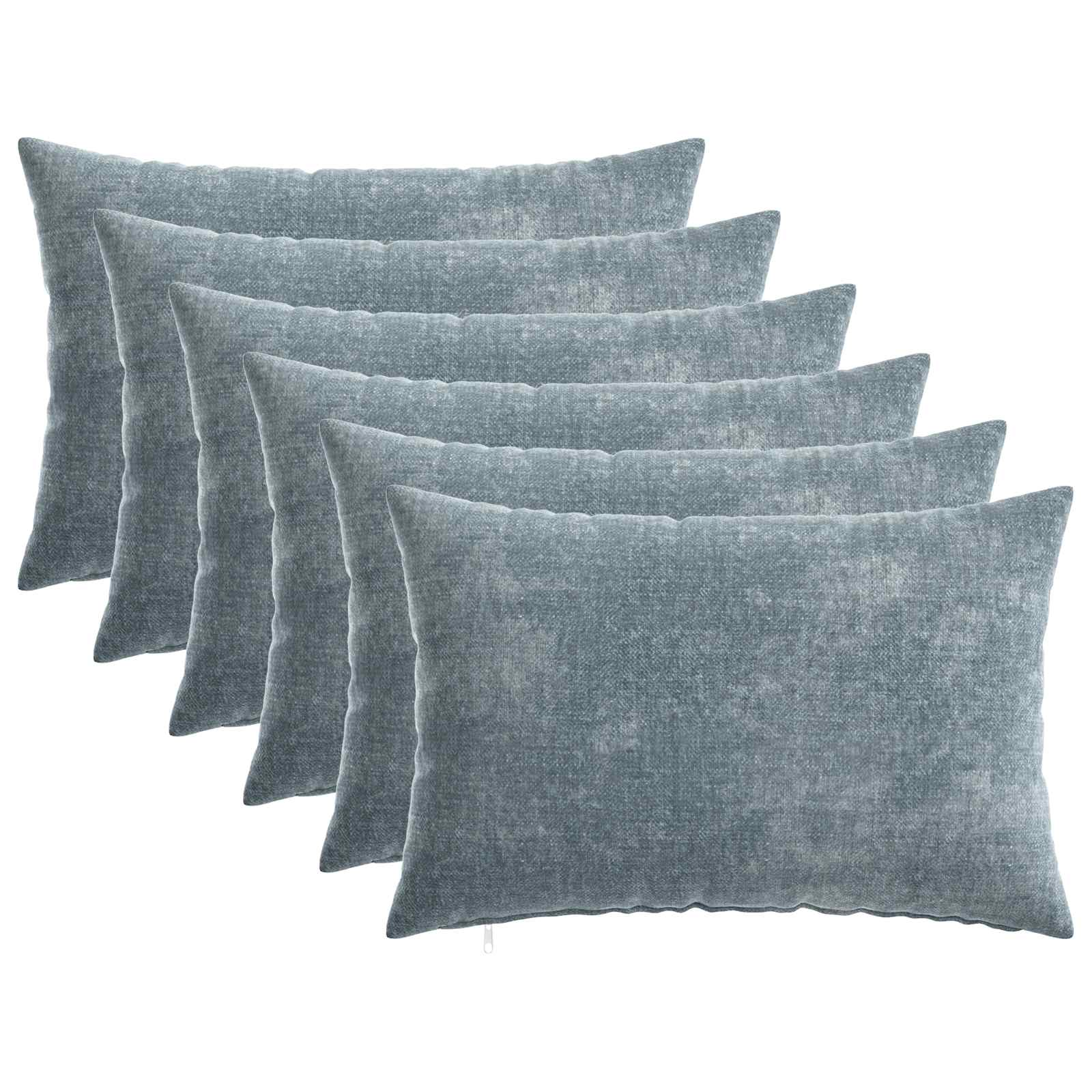 Federa 6 pz HEERLEN Azzurro 30 x 50 cm Tessuto Chenille