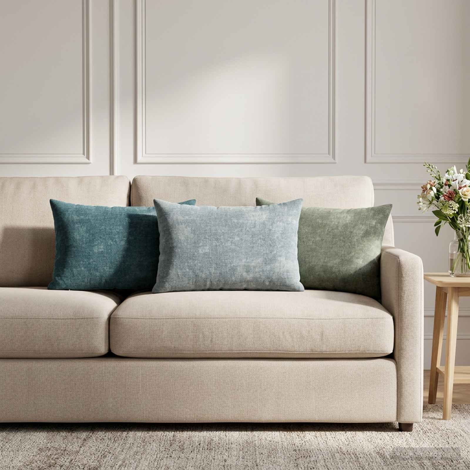Federa 6 pz HEERLEN Blu 30 x 50 cm Tessuto Chenille