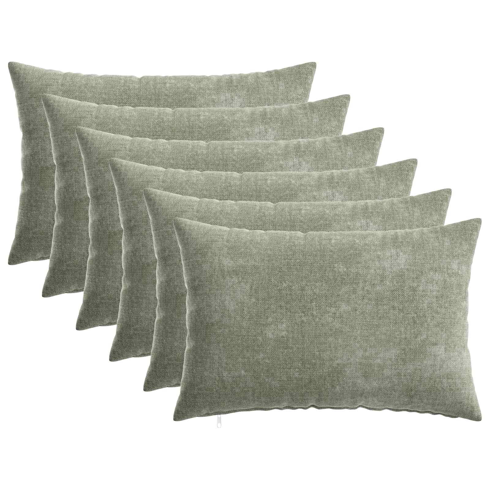 Federa 6 pz HEERLEN Verde 30 x 50 cm Tessuto Chenille