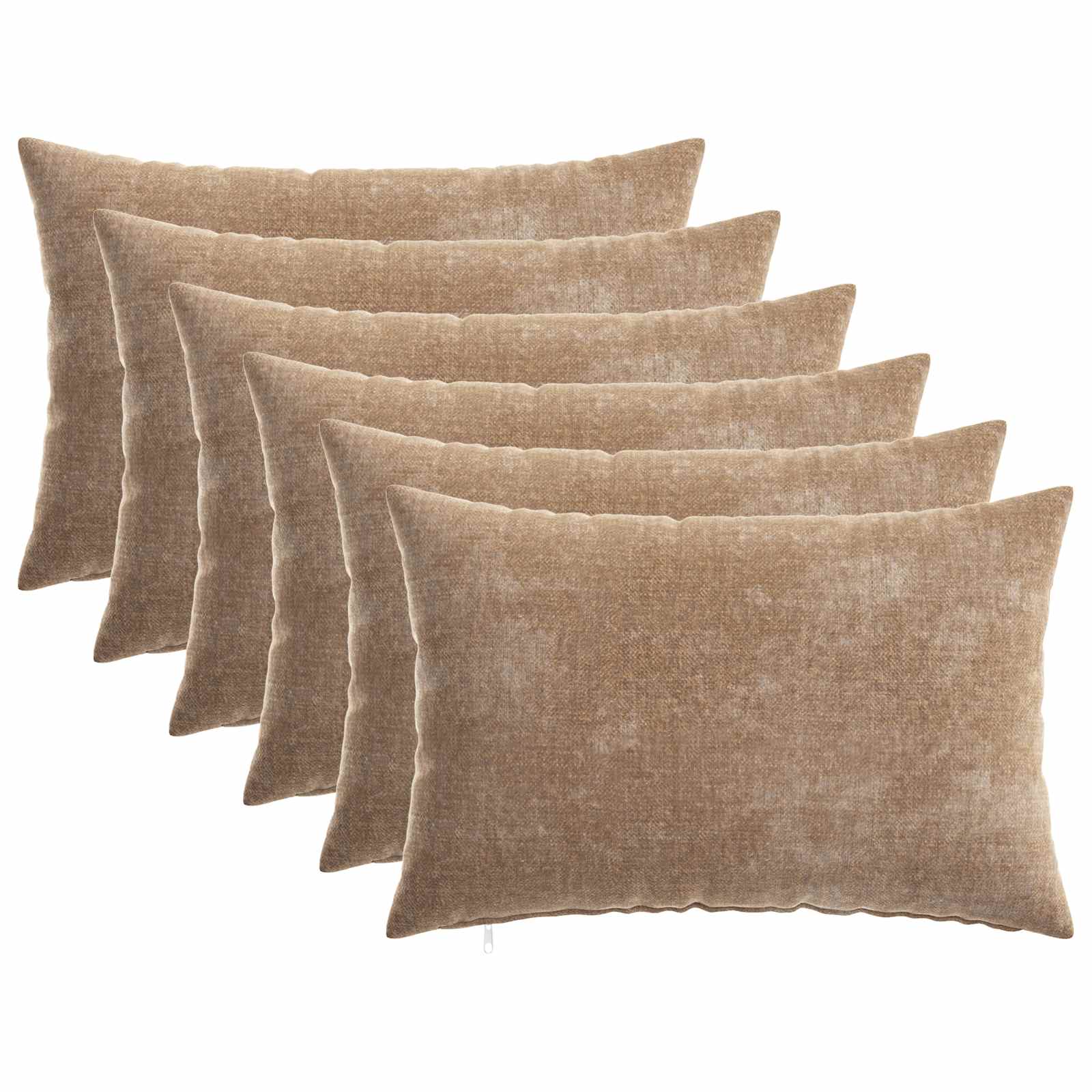 Federa 6 pz HEERLEN Marrone 30 x 50 cm Tessuto Chenille