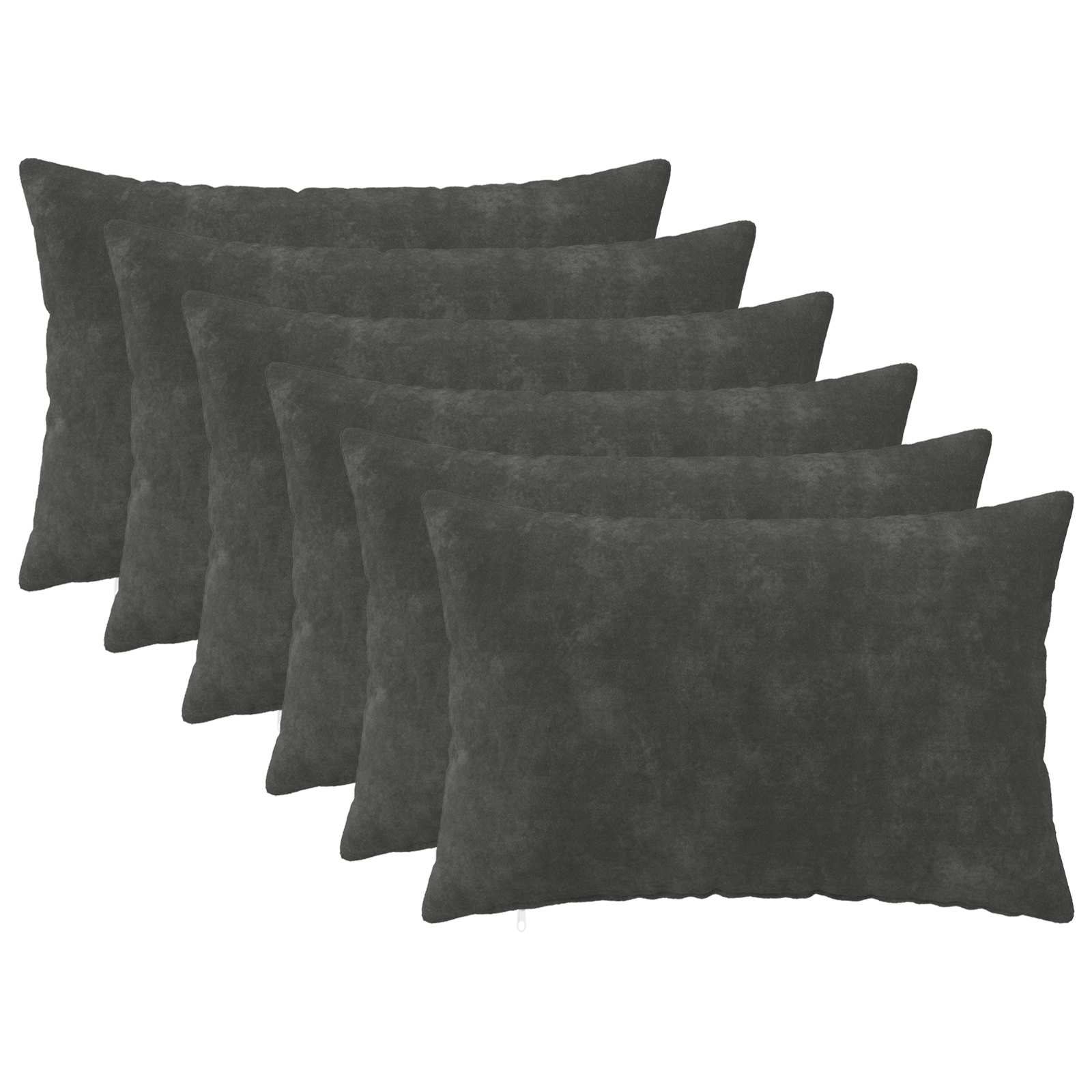 Federa 6 pcs HEERLEN Antracite 30 x 50 cm Fleece in microfibra