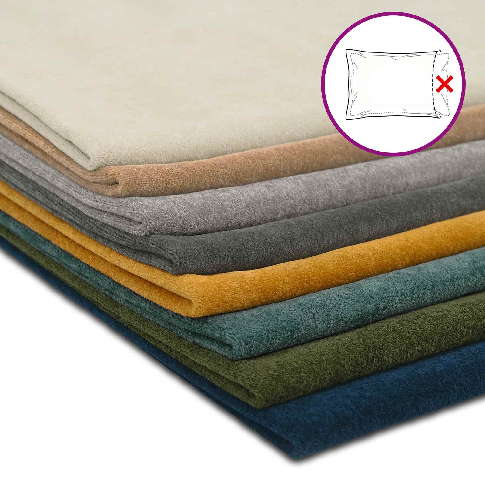 Federa 6 pcs HEERLEN Antracite 30 x 50 cm Fleece in microfibra