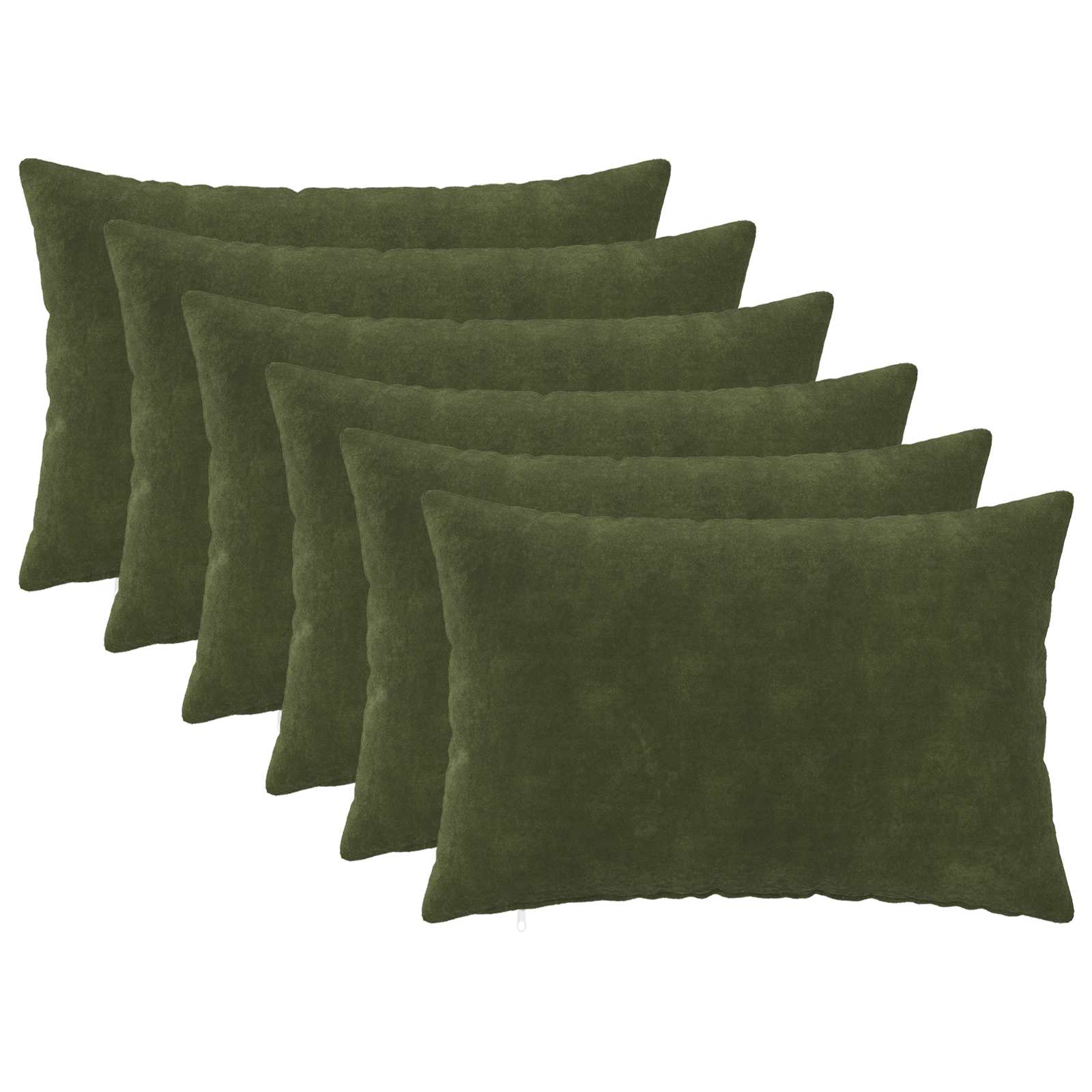 Federa 6 pcs HEERLEN Verde 30 x 50 cm Fleece in microfibra