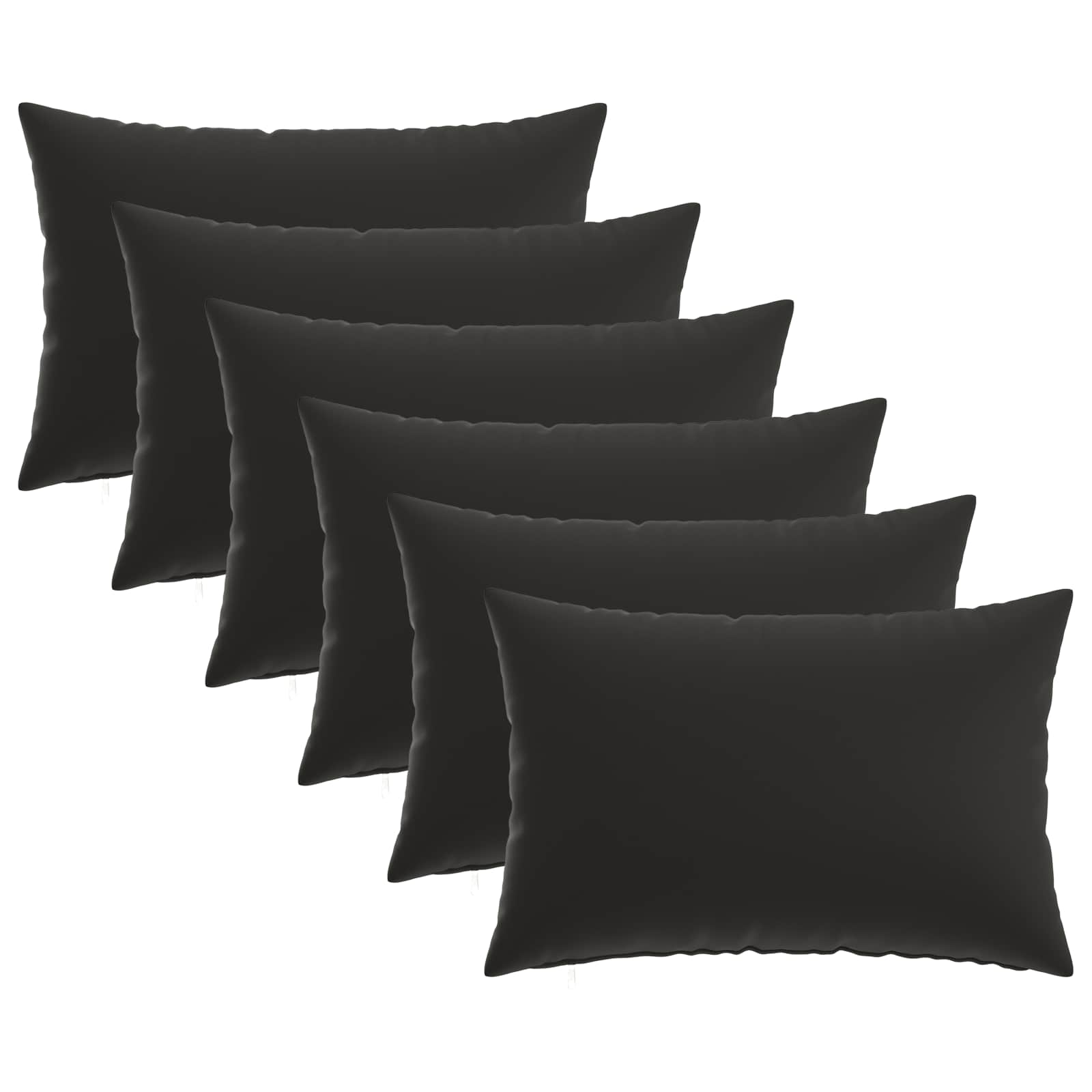 Federa 6 pcs HEERLEN Nero 30 x 50 cm Poliestere