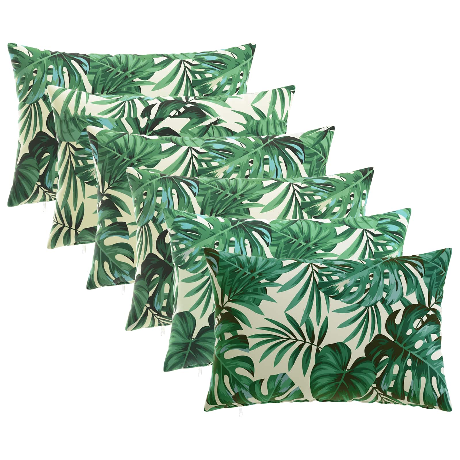 Federa 6 pcs HEERLEN Motivo a Foglie 30 x 50 cm Poliestere