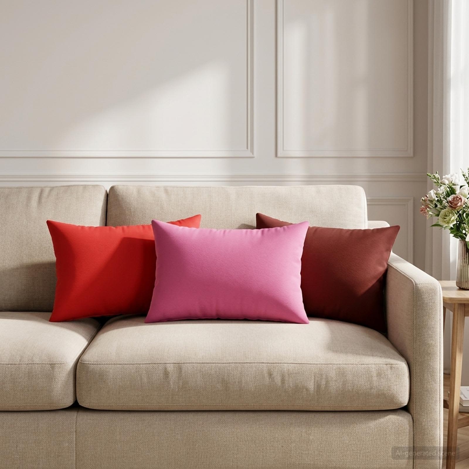 Federa 6 pcs HEERLEN Rosso 30 x 50 cm Poliestere