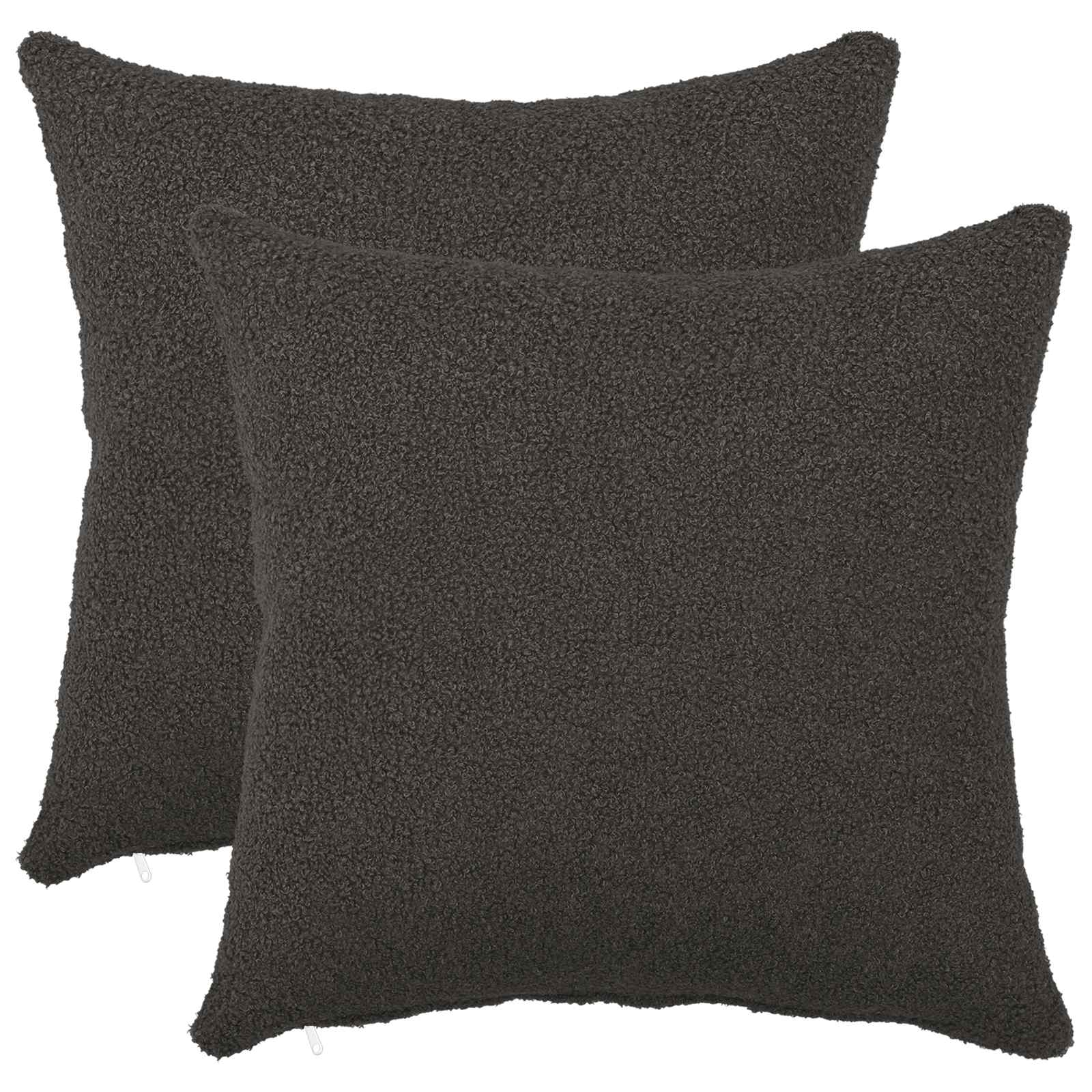 Federa 2 pcs HEERLEN Grigio Scuro 35 x 35 cm Bouclé