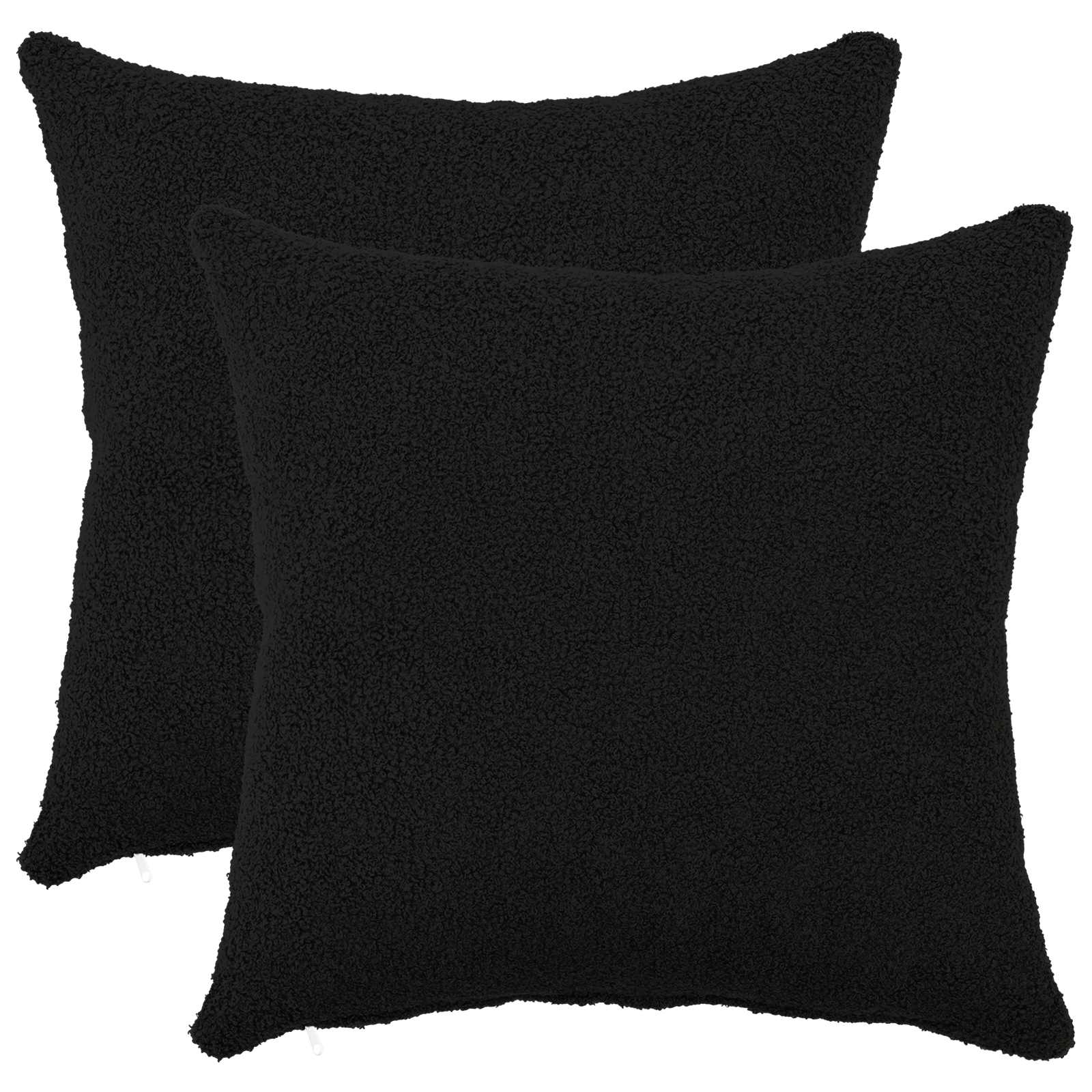 Federa 2 pcs HEERLEN Nero 35 x 35 cm Bouclé