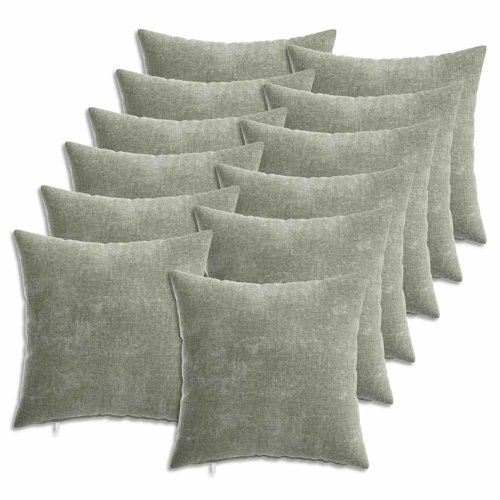 Federa 6 pz HEERLEN Verde 35 x 35 cm Tessuto Chenille