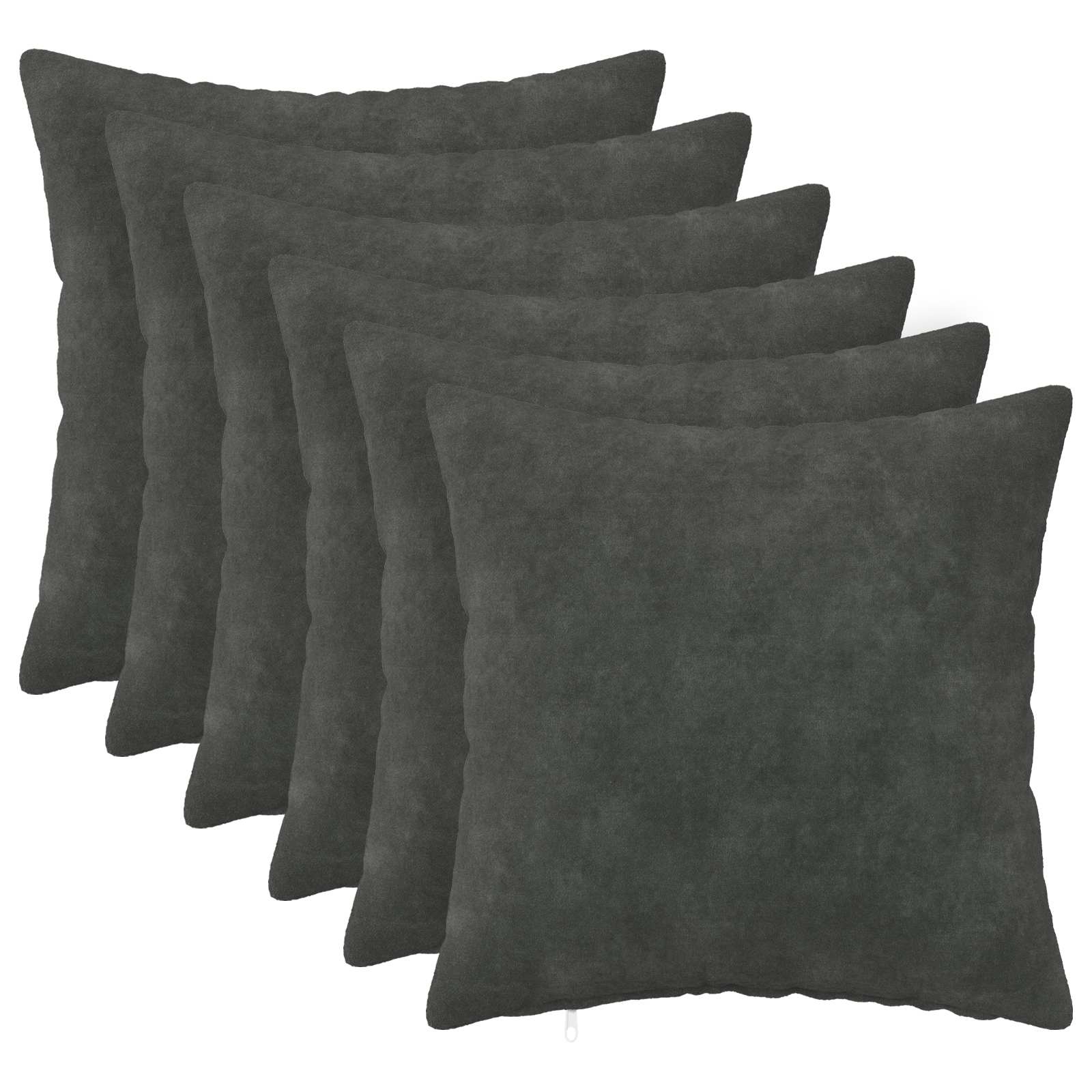 Federa 6 pcs HEERLEN Antracite 35 x 35 cm Fleece in microfibra