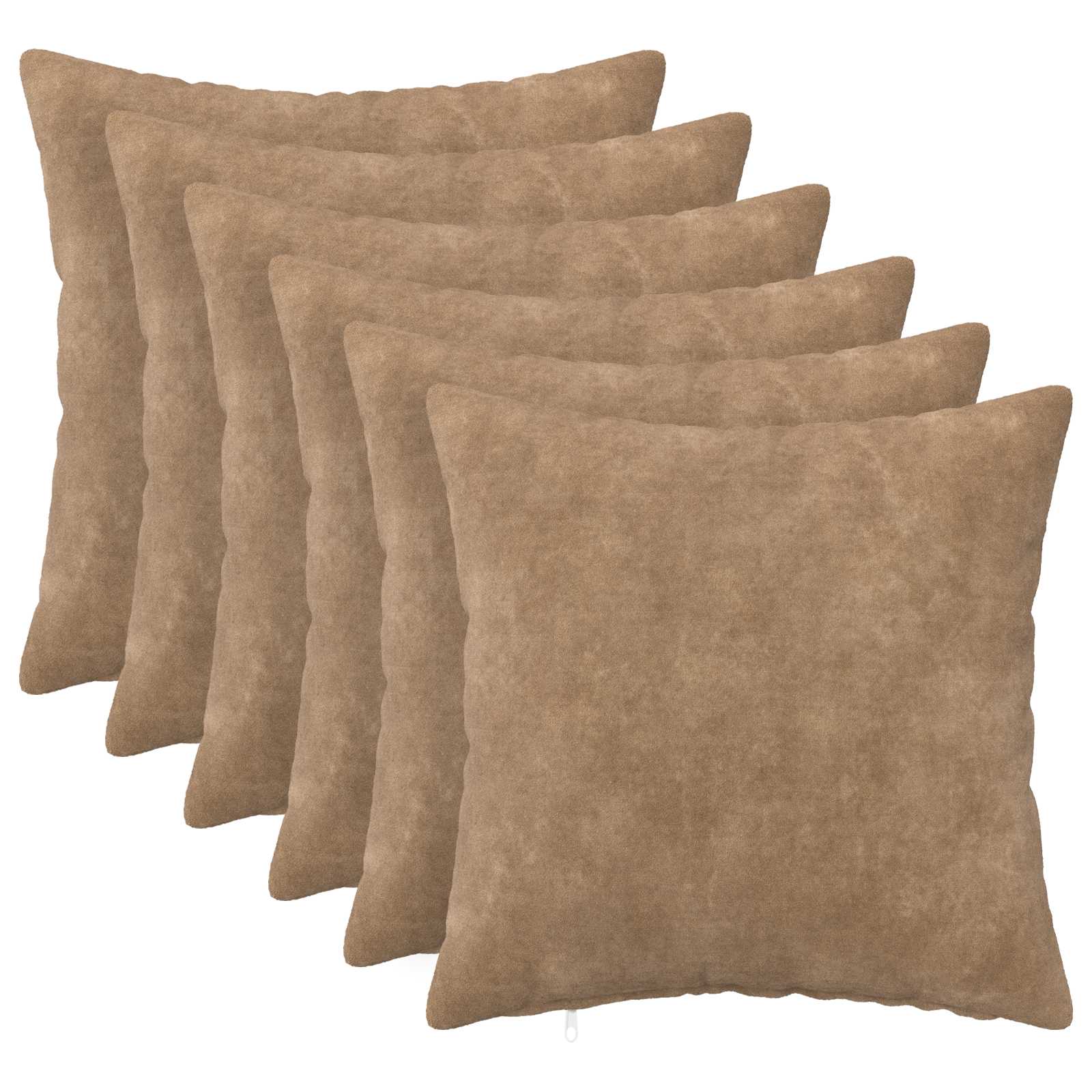 Federa 6 pcs HEERLEN Tortora 35 x 35 cm Fleece in microfibra