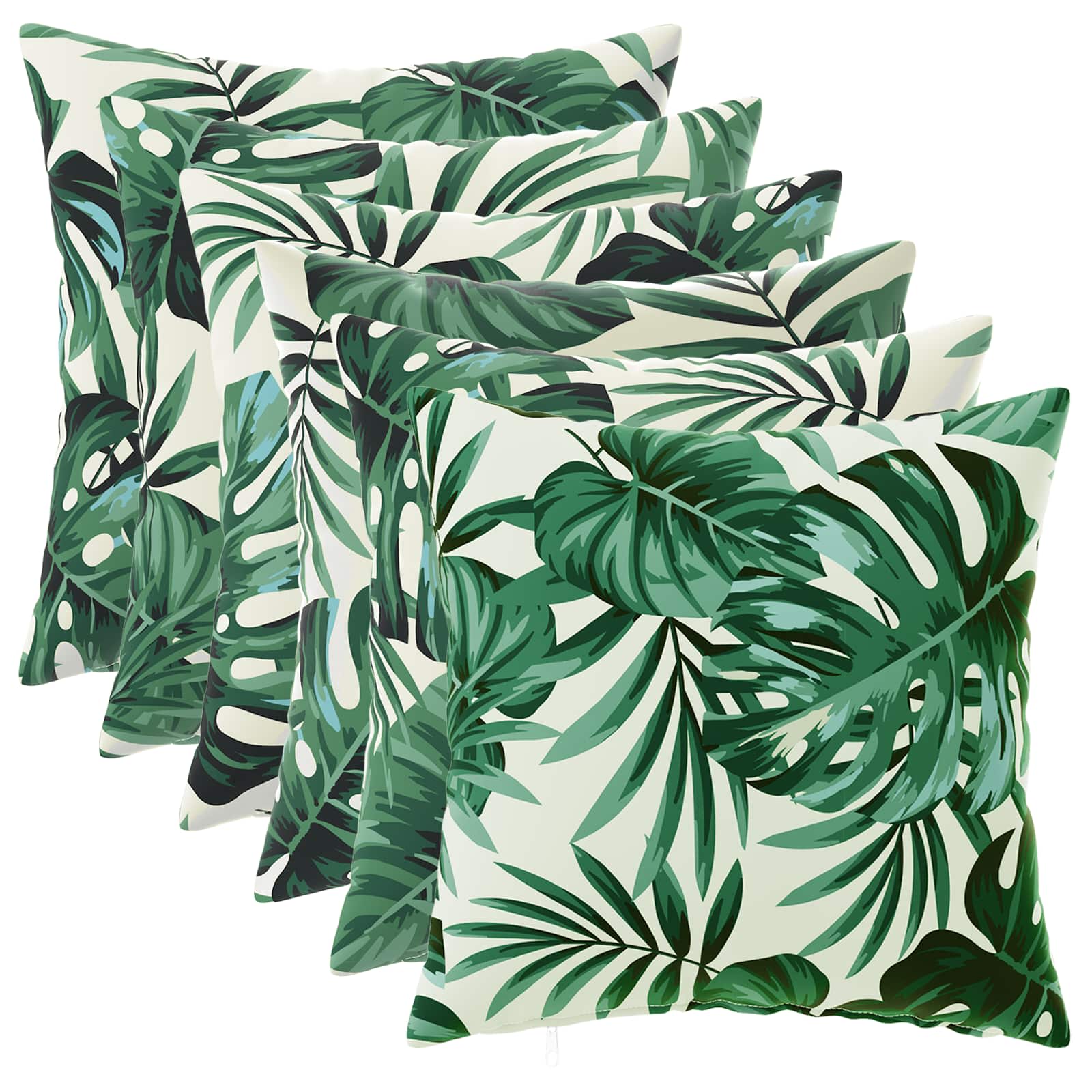 Federa 6 pcs HEERLEN Motivo a Foglie 35 x 35 cm Poliestere