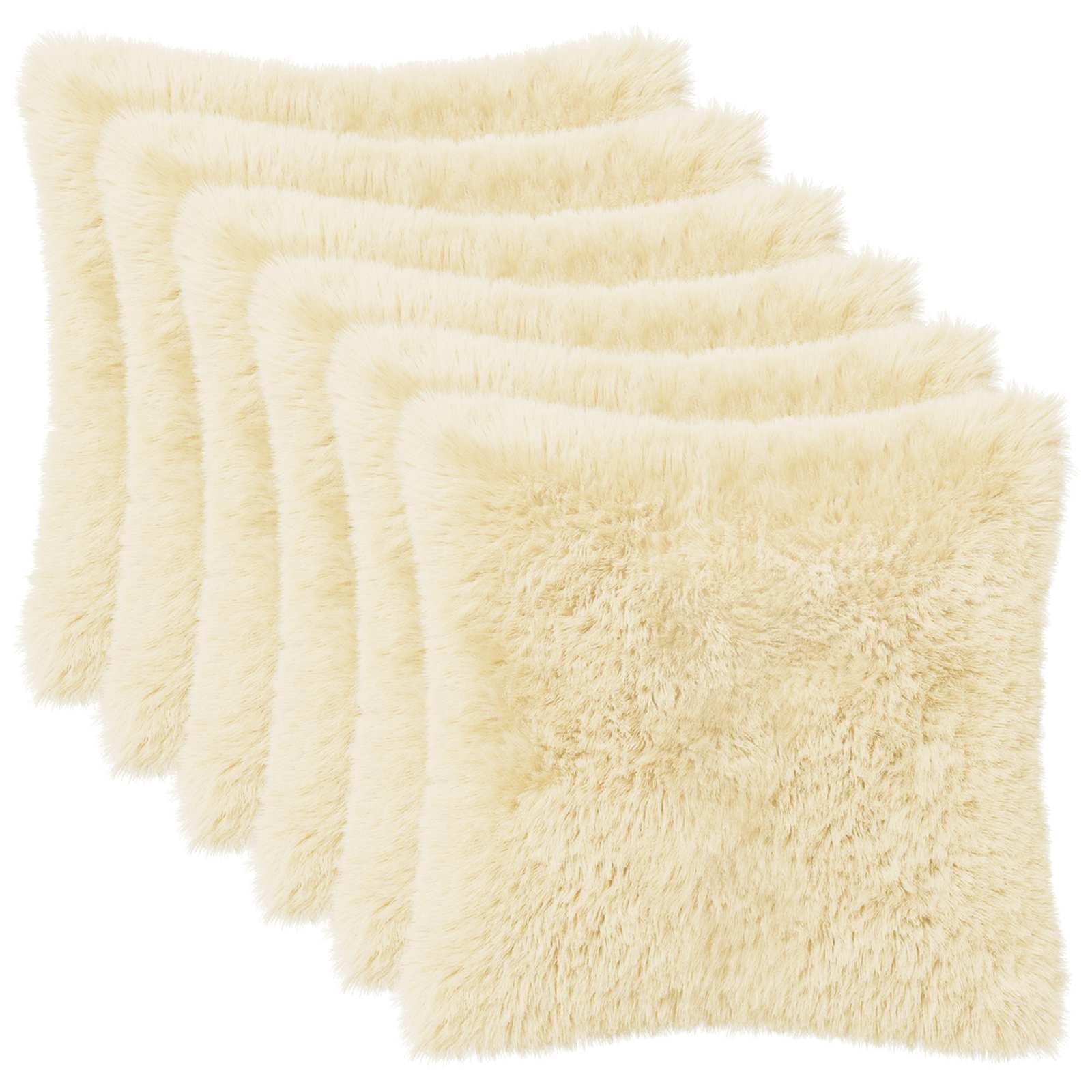 Federa 6 pcs HEERLEN Crema 35 x 35 cm Fleece PV