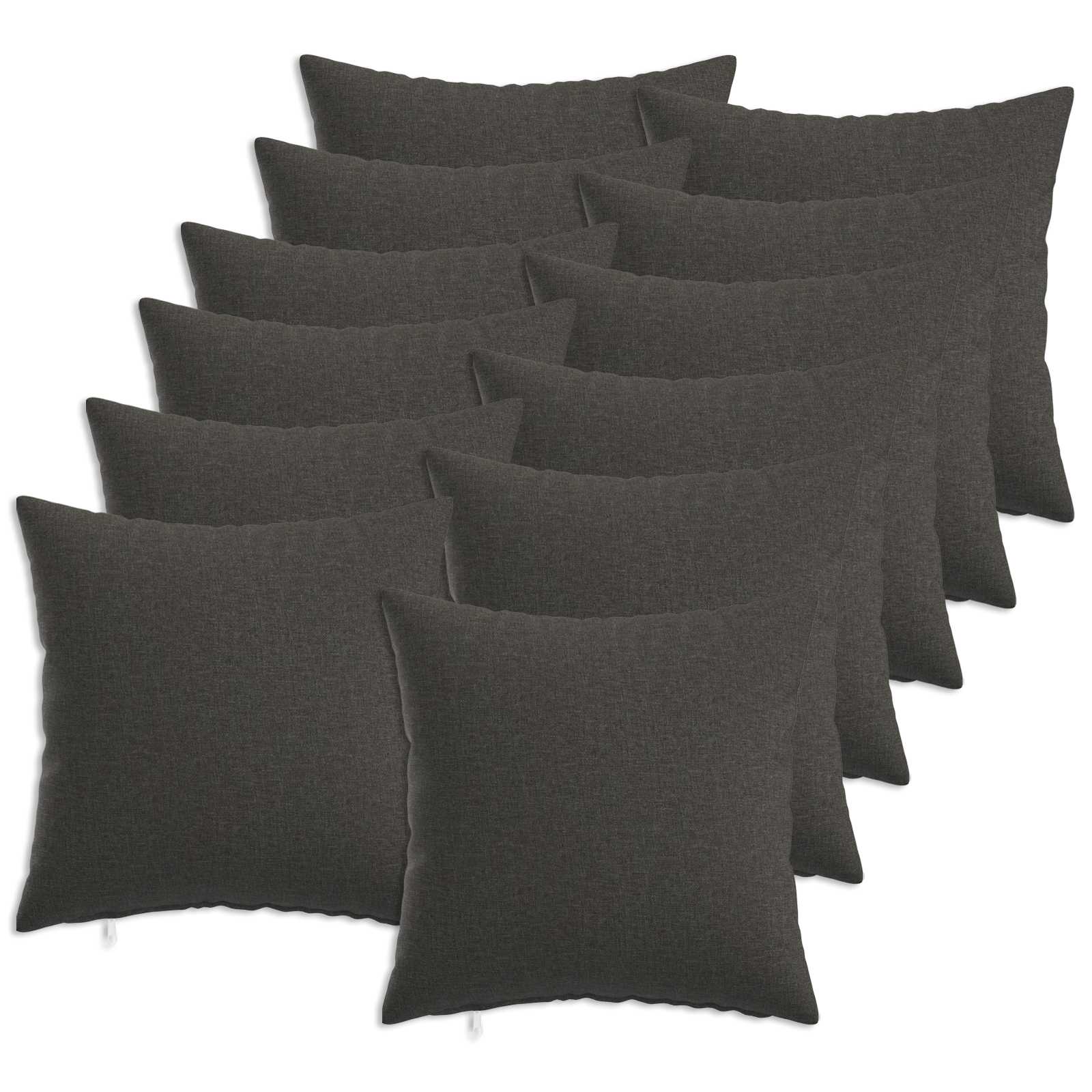 Federa 12 pz HEERLEN Grigio Scuro 40 x 40 cm Tessuto