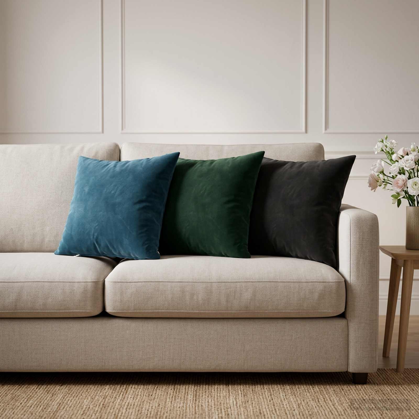 Federa 2 pcs HEERLEN Verde Scuro 40 x 40 cm Velluto